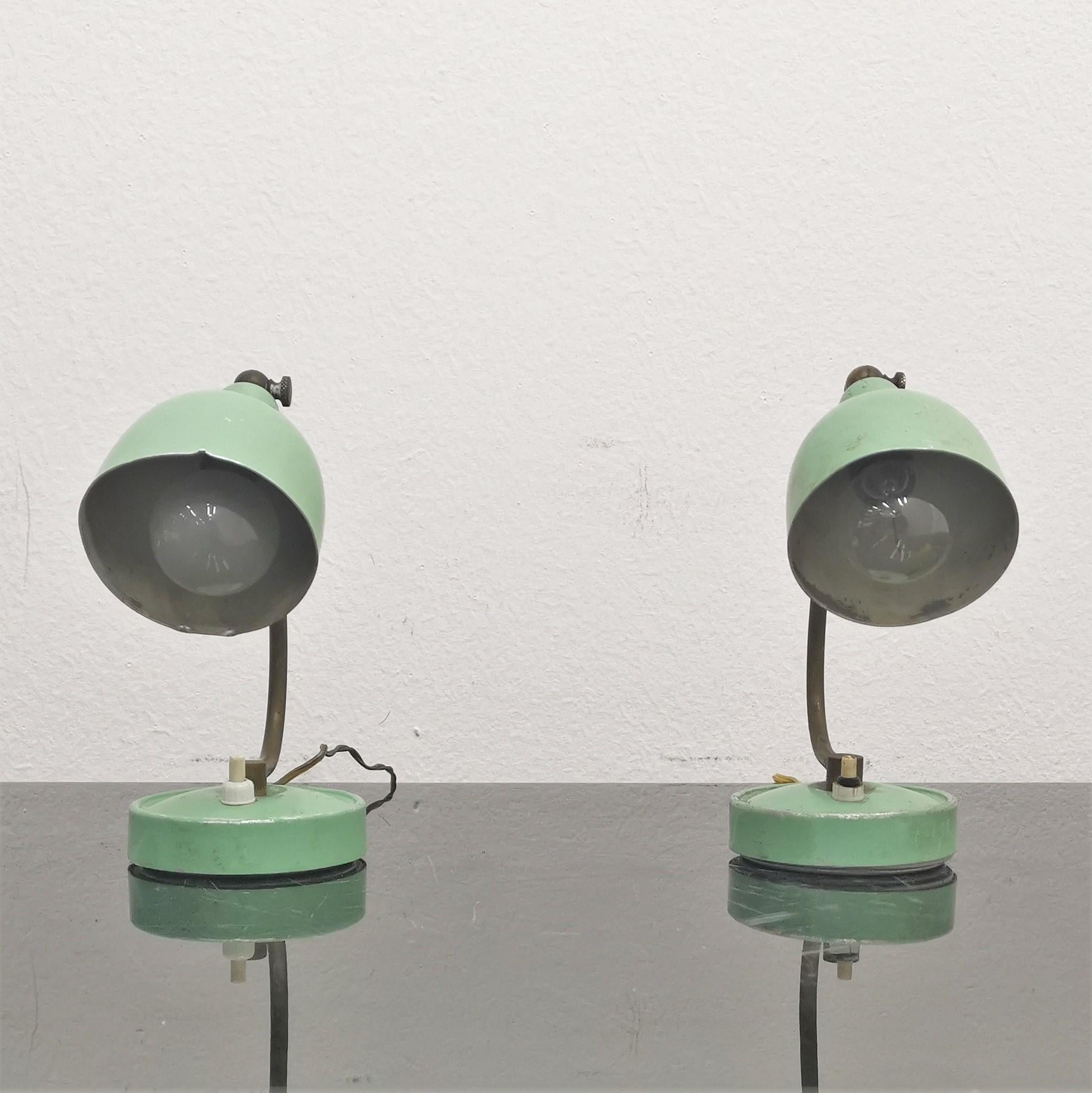 Lot de 2 lampes de table en laiton et métal Stilux Milano, années 1950, Italie en vente 8