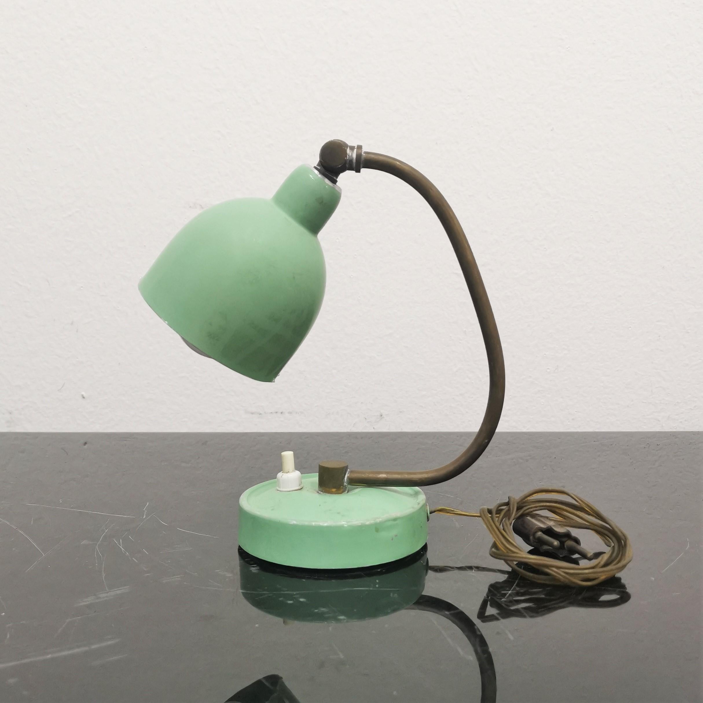 Mid-Century Stilux Milano Set of 2 Brass & Metal Table-Desk Lamp, 1950s, Italy For Sale 3