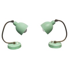 Lot de 2 lampes de table en laiton et métal Stilux Milano, années 1950, Italie