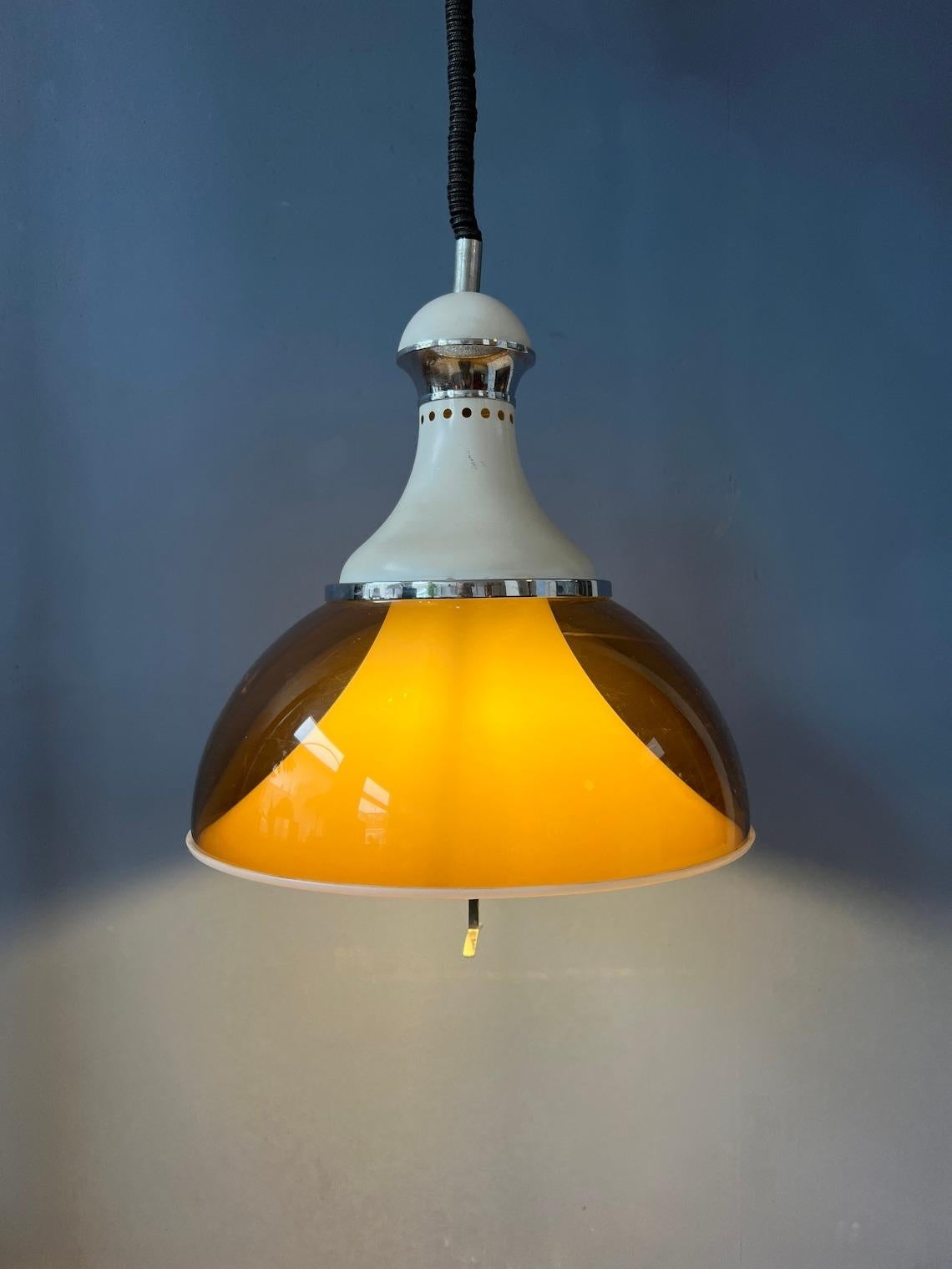 20th Century Mid Century Stilux Milano Space Age Pendant Lamp, 1970s For Sale