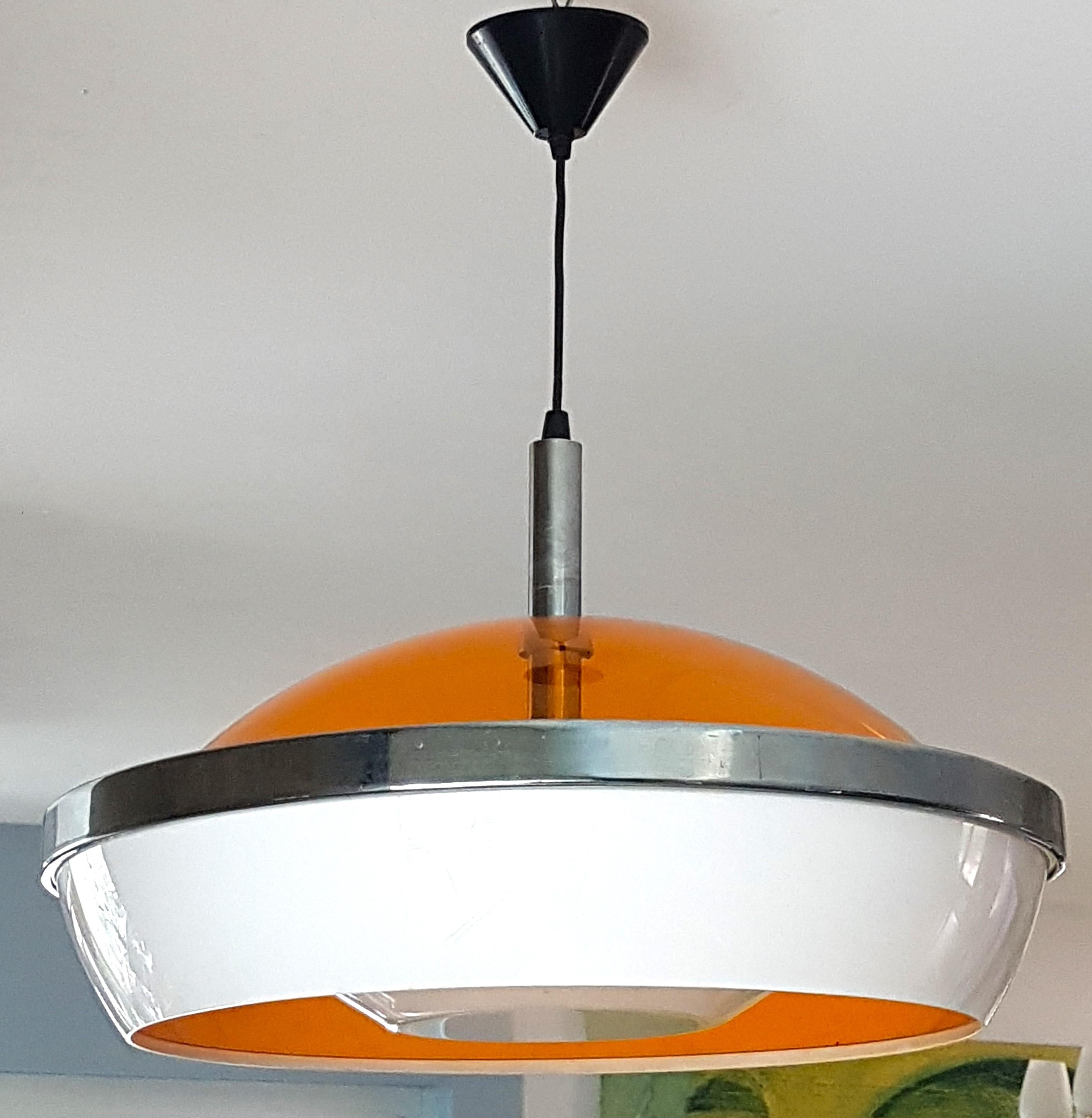 Lampada a soffitto a sospensione in plexiglass Stilux, 1960, Milano, Italia in vendita 12