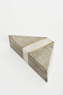 Mid-Century Stone and Brass Box