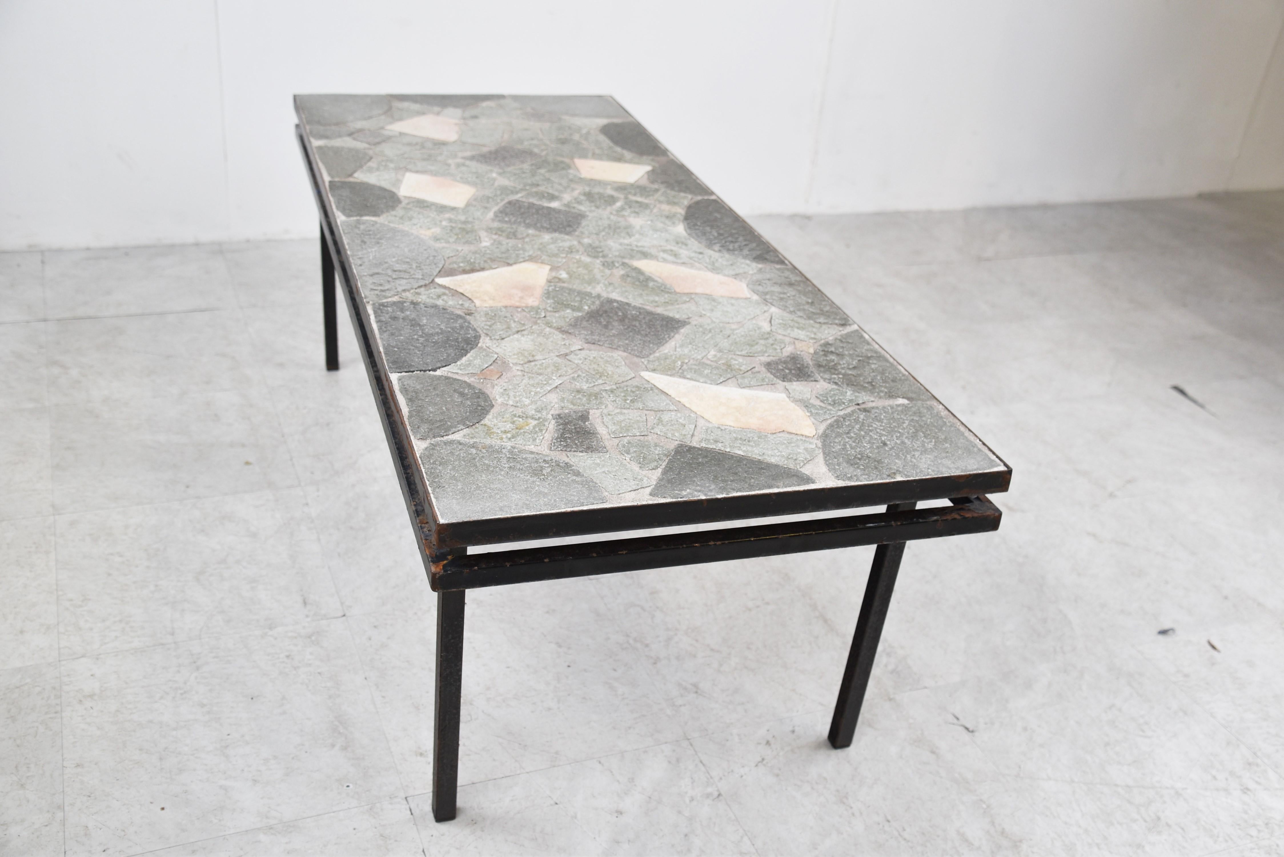 Belgian Mid Century Stone Coffee Table, 1960s For Sale