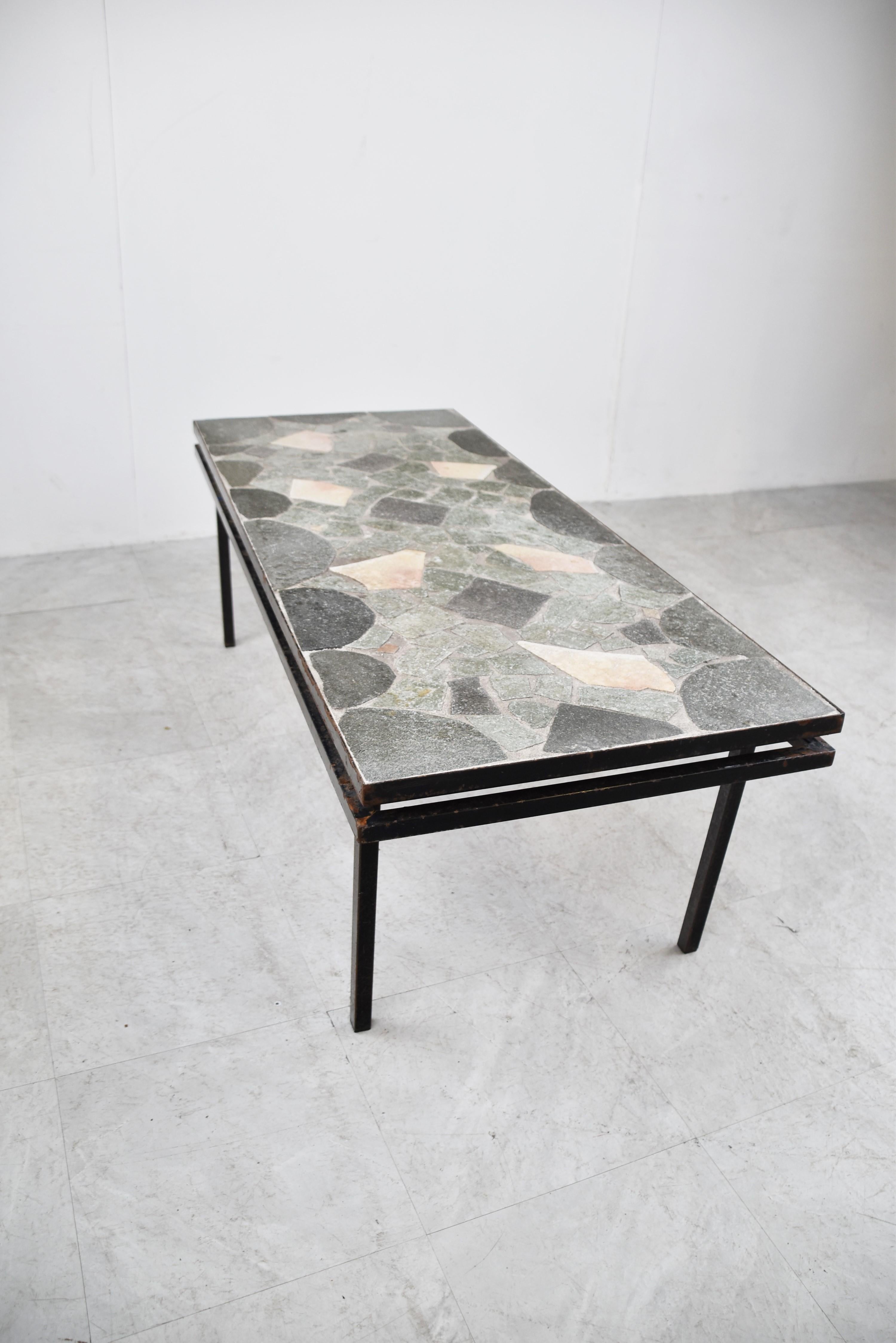 Mid Century Stone Coffee Table, 1960s In Good Condition For Sale In HEVERLEE, BE