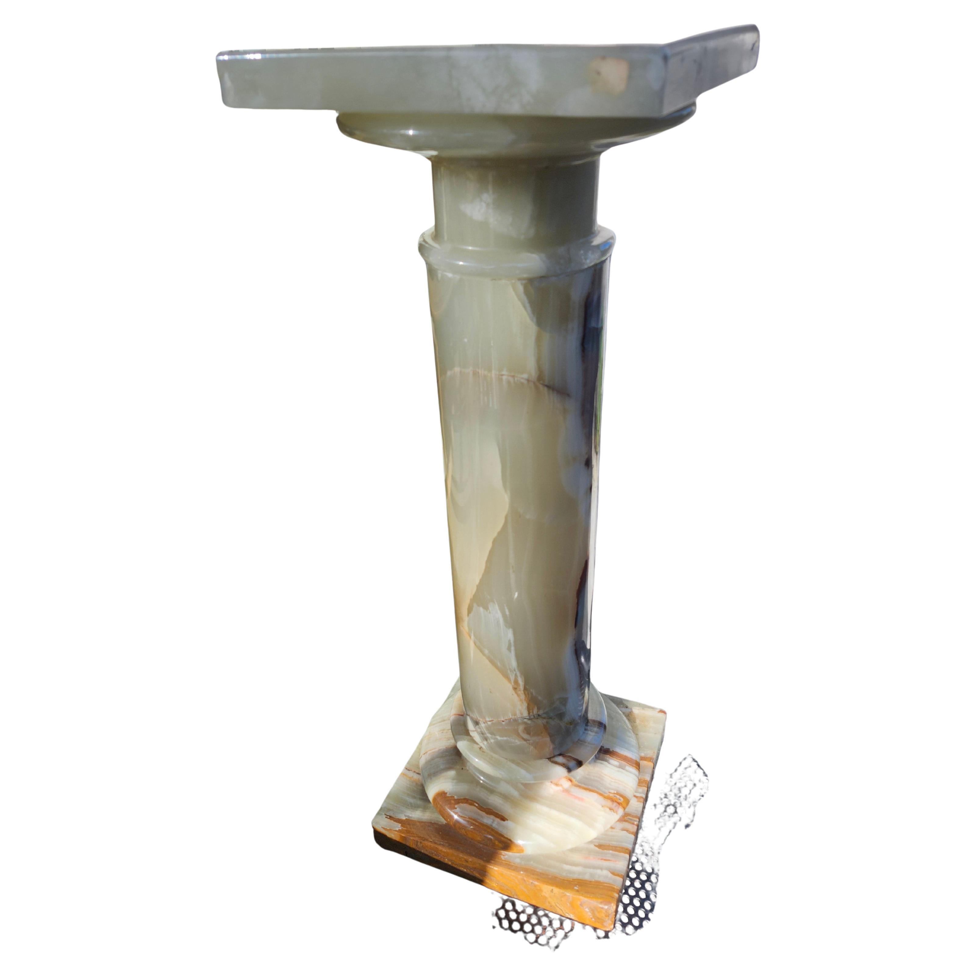 Spanish Mid Century Stone Onyx Pedestal For Sale