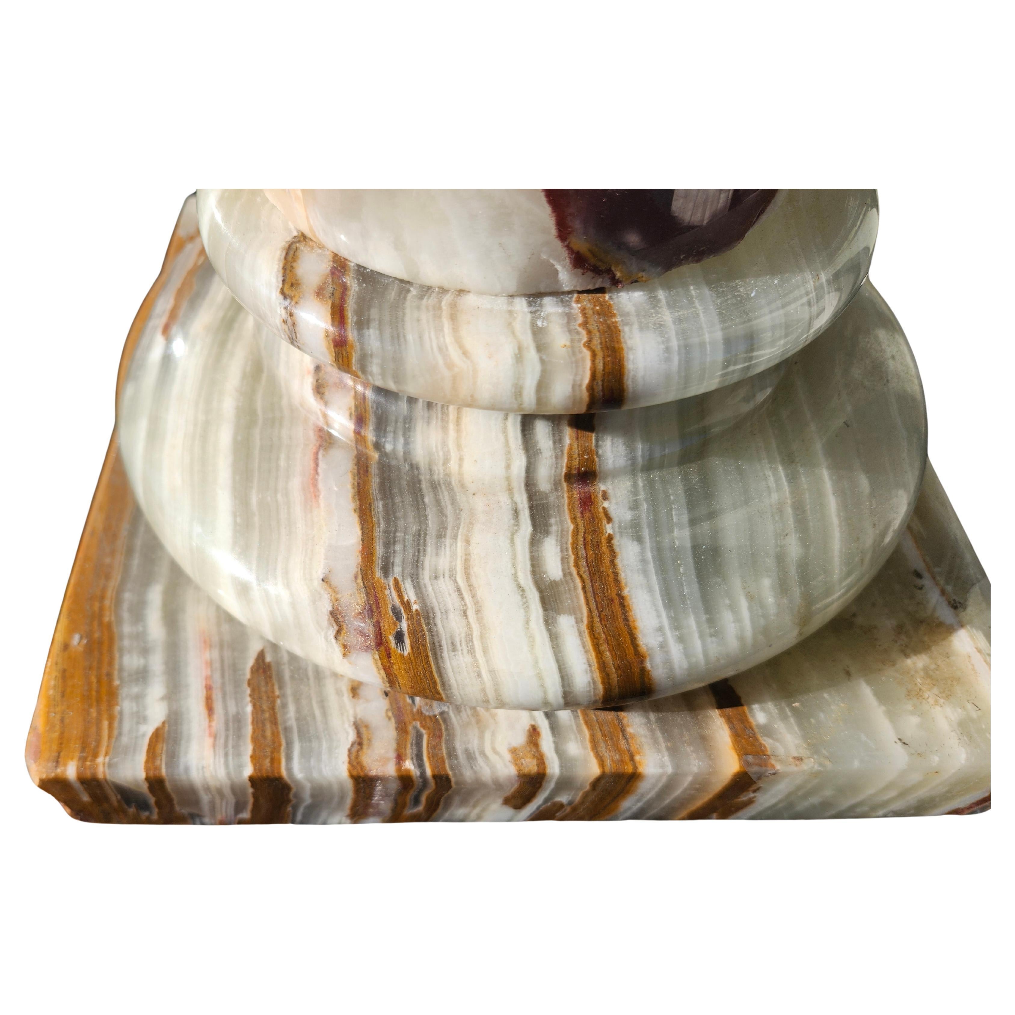 Mid Century Stone Onyx Pedestal In Good Condition For Sale In Port Jervis, NY