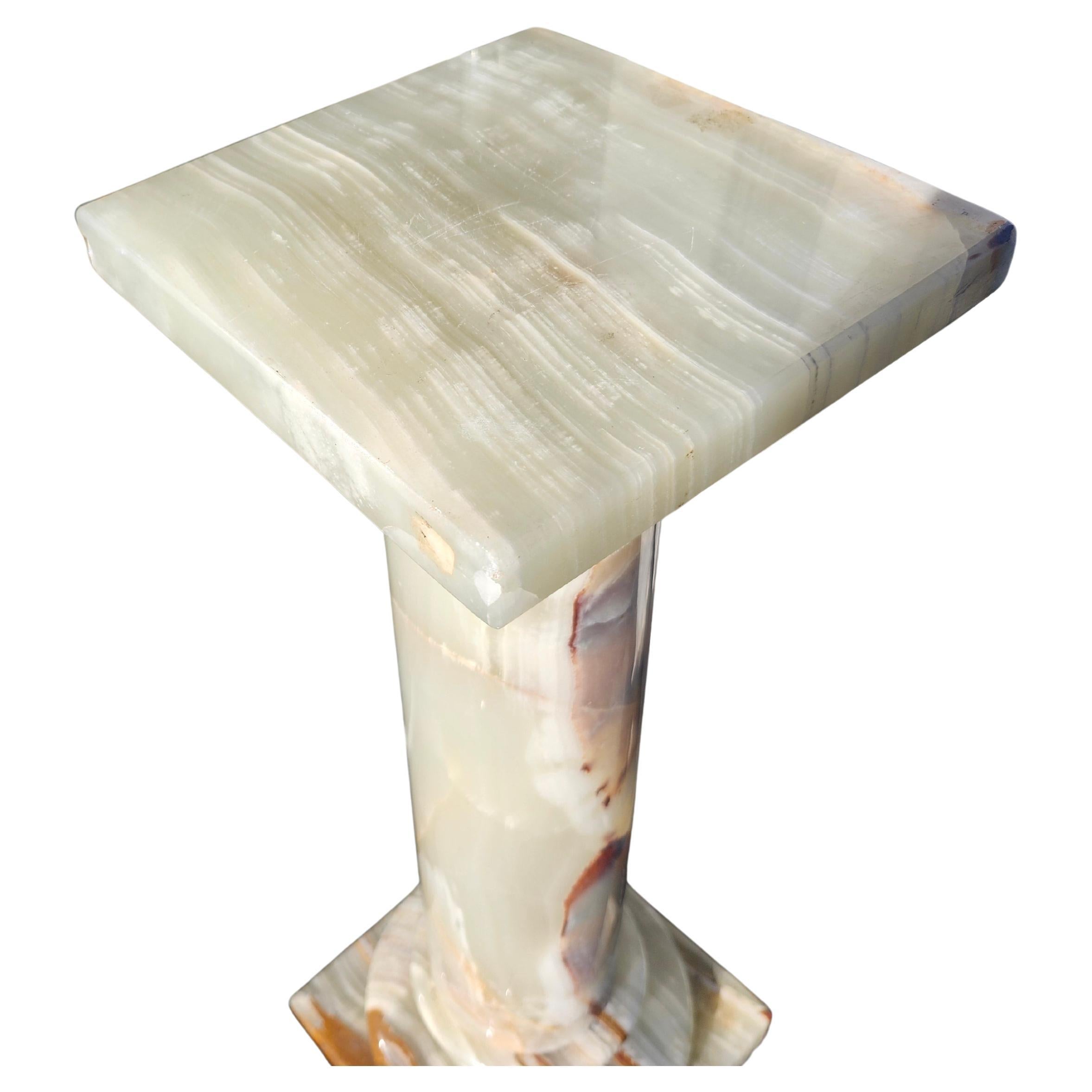 Mid-20th Century Mid Century Stone Onyx Pedestal For Sale