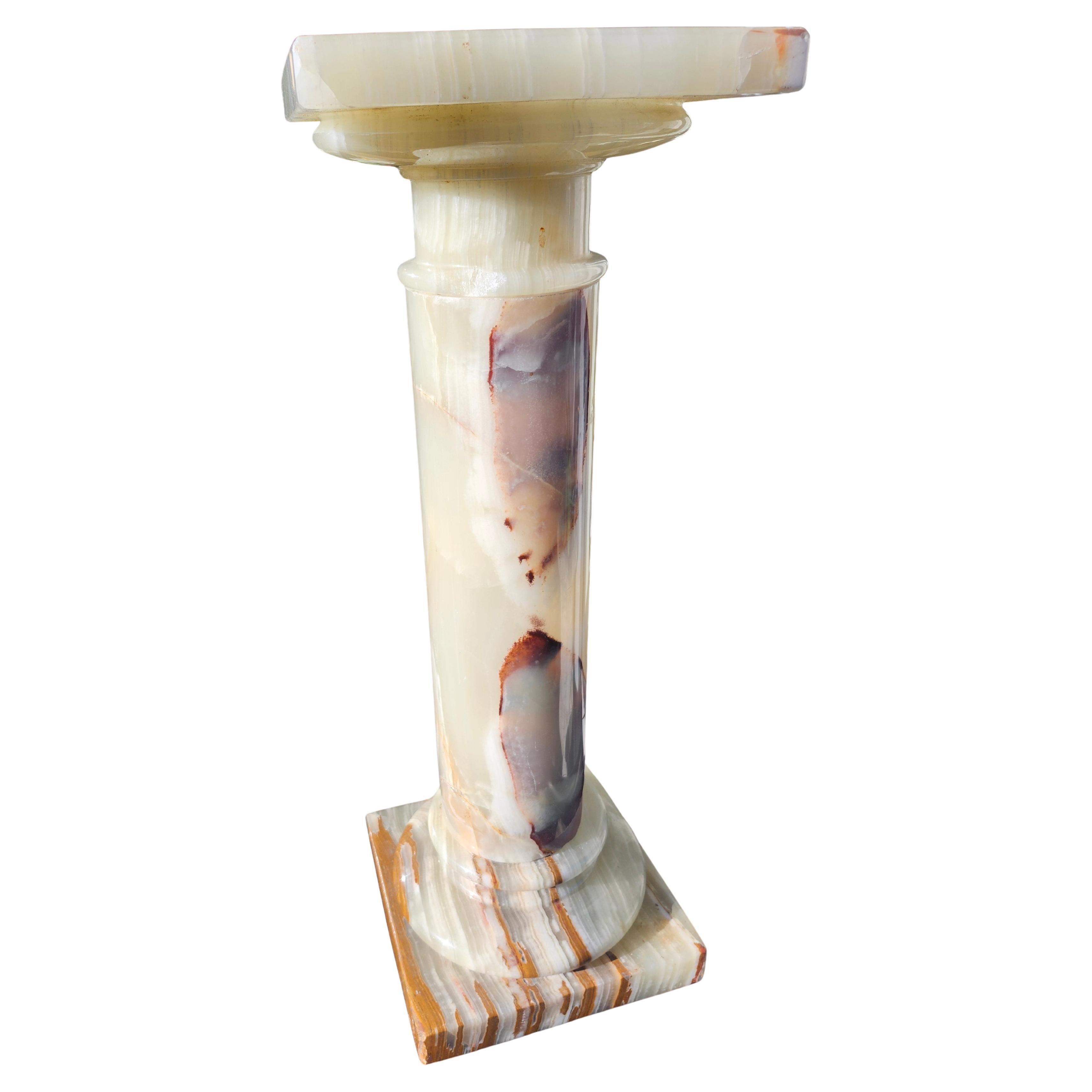 Mid Century Stone Onyx Pedestal