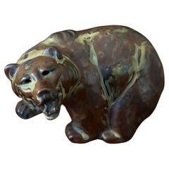 Mid-Century Stoneware Bear Sculpture by Knud Kyhn for Royal Copenhagen