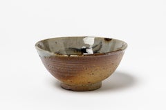 Midcentury Stoneware Ceramic Glazed Bowl Blue Color, circa 1970