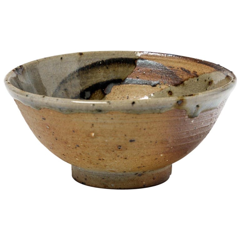 Midcentury Stoneware Ceramic Glazed Bowl Blue Color, circa 1970 For