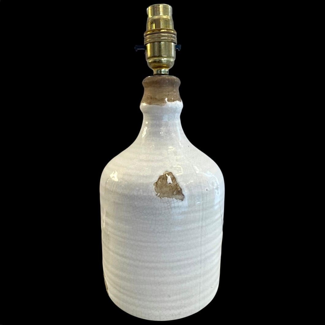 Mid Century Stoneware Glazed Ceramic Vinegar Jar Table Lamps. In Good Condition For Sale In London, GB
