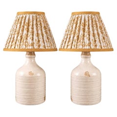 Mid Century Stoneware Glazed Ceramic Vinegar Jar Table Lamps.