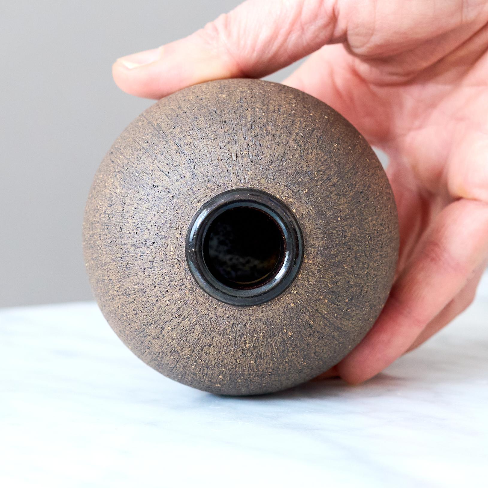Glazed Mid-Century Stoneware Globe Vase by Nils Allan Johannesson, Sweden, 1960s. For Sale