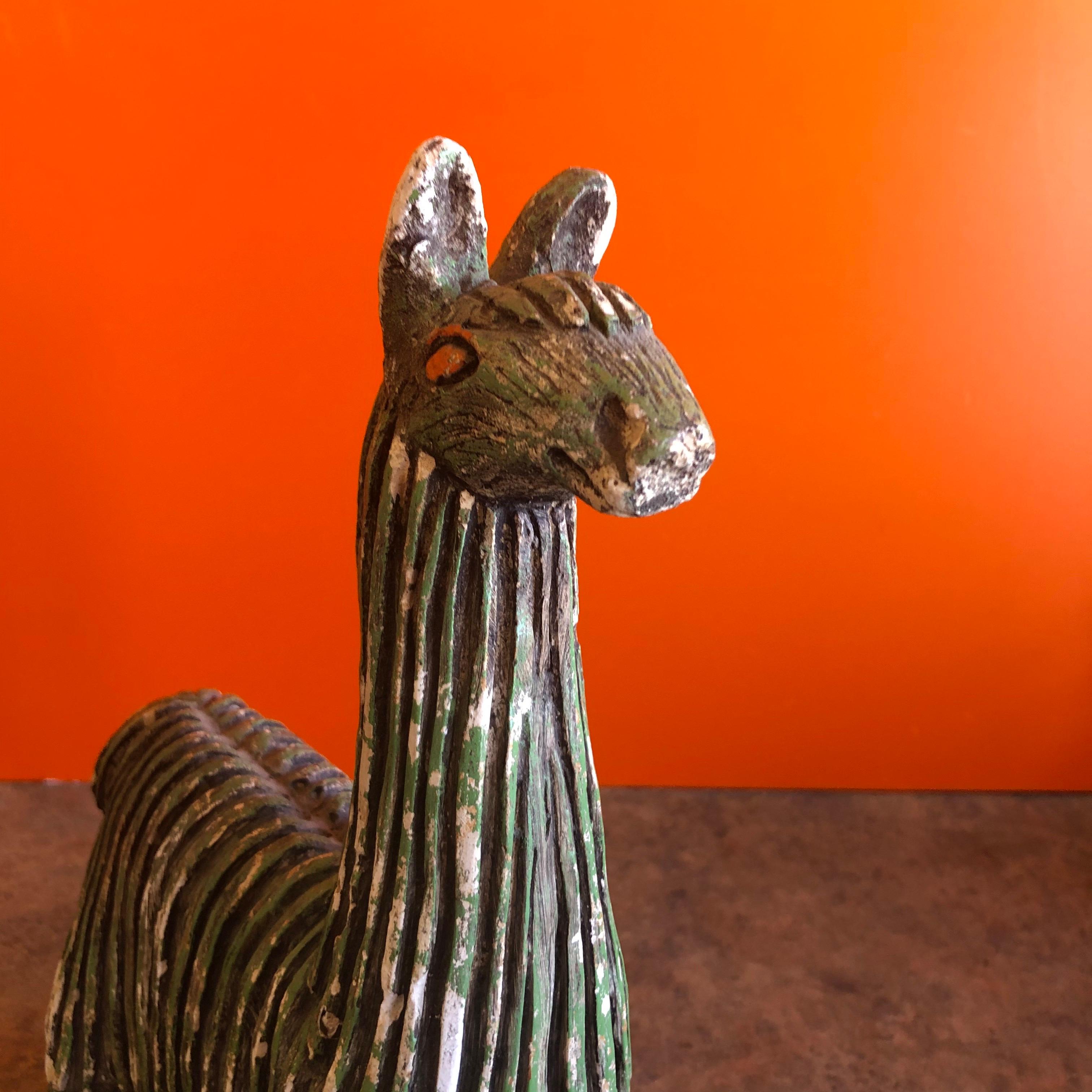 Midcentury Stoneware Llama by Fabbri Art Company 2