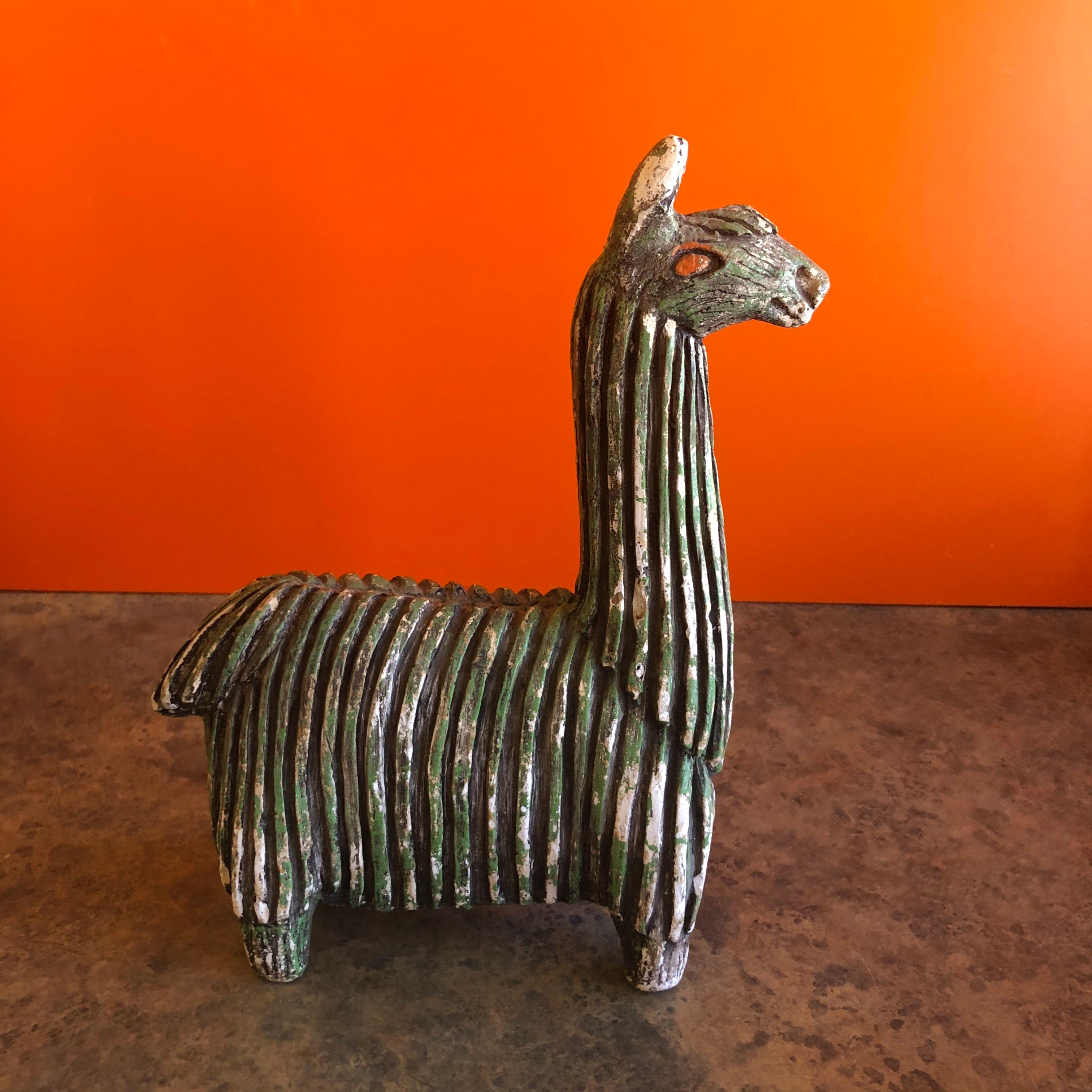 Mid-Century Modern Midcentury Stoneware Llama by Fabbri Art Company