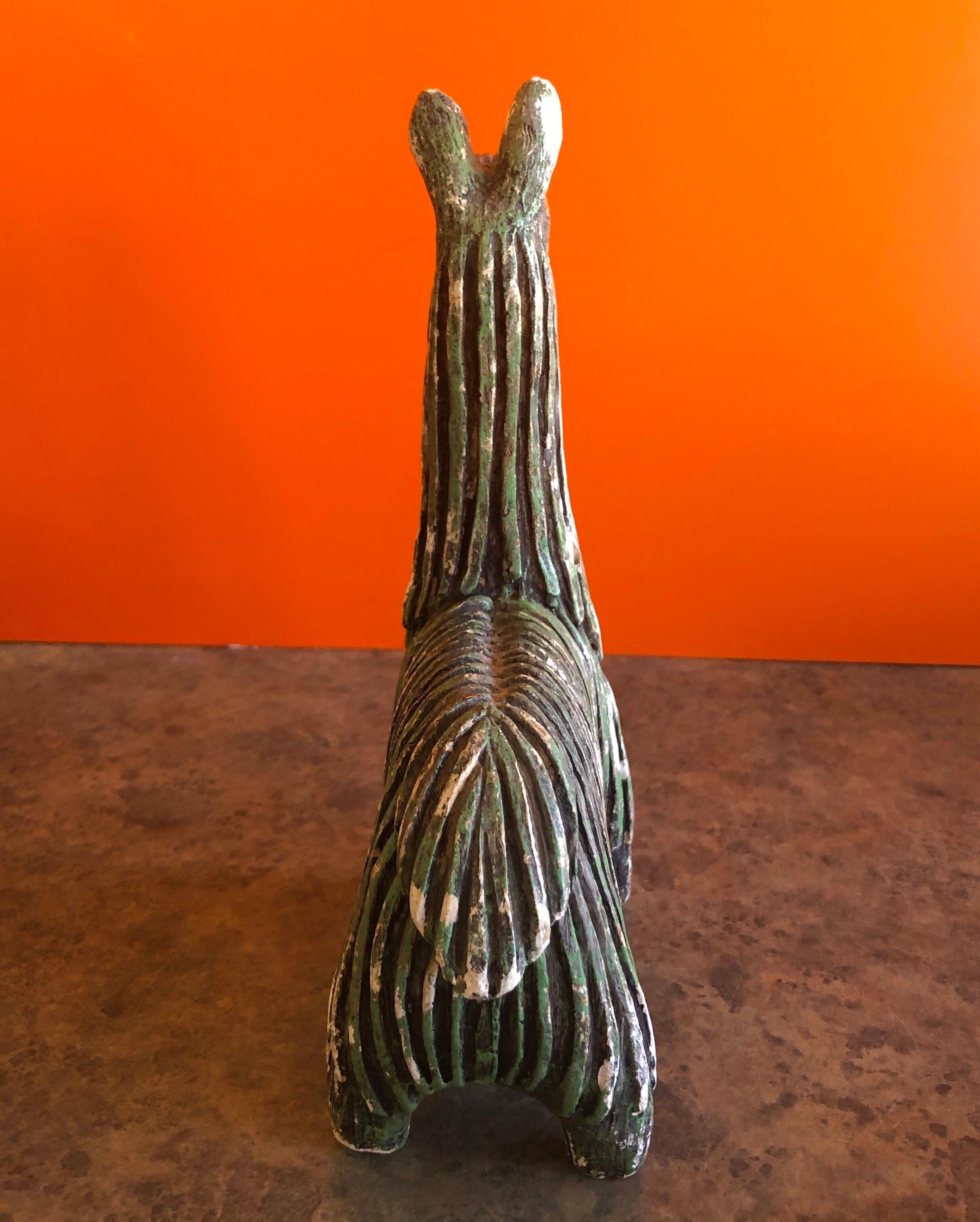 Hand-Crafted Midcentury Stoneware Llama by Fabbri Art Company
