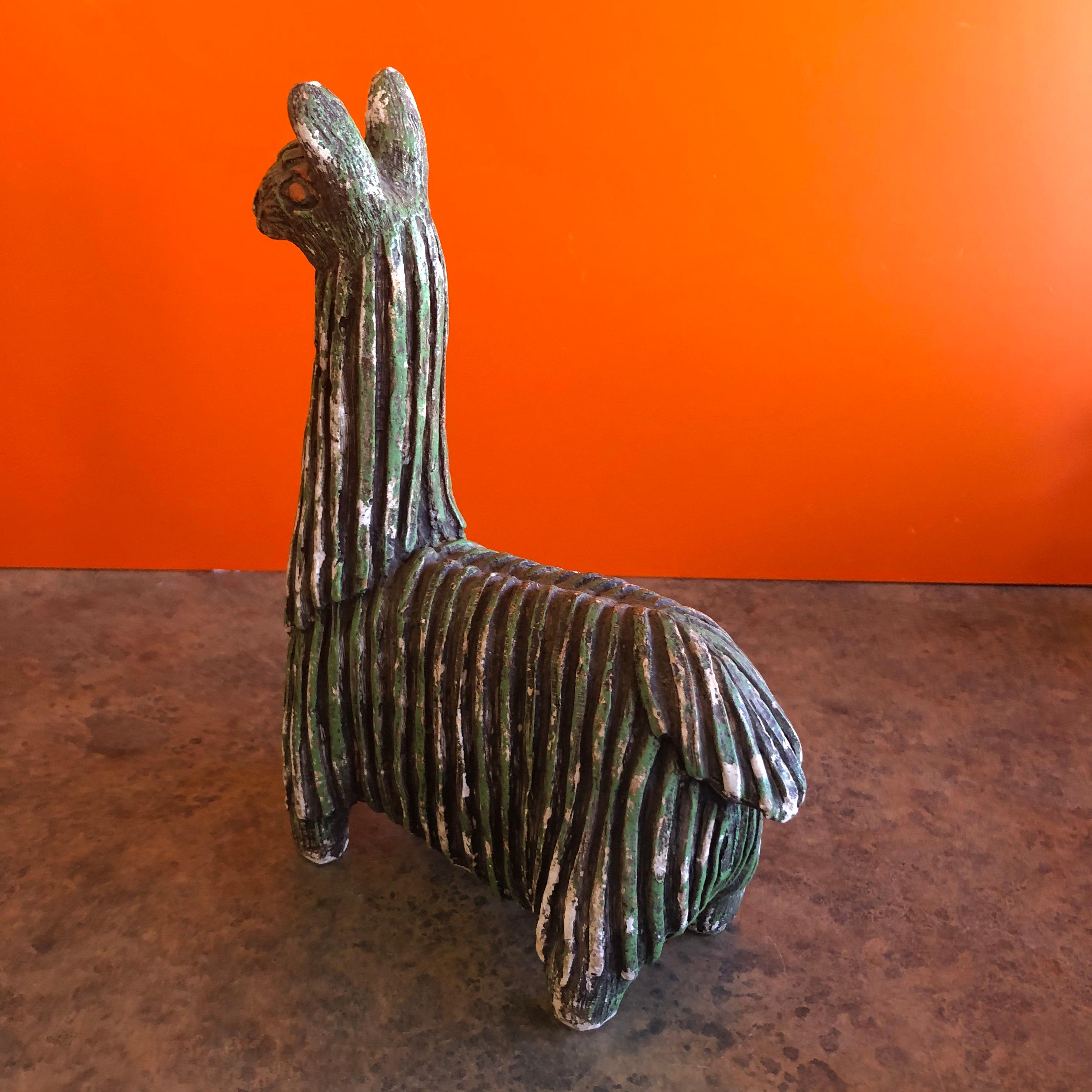 Midcentury Stoneware Llama by Fabbri Art Company In Good Condition In San Diego, CA