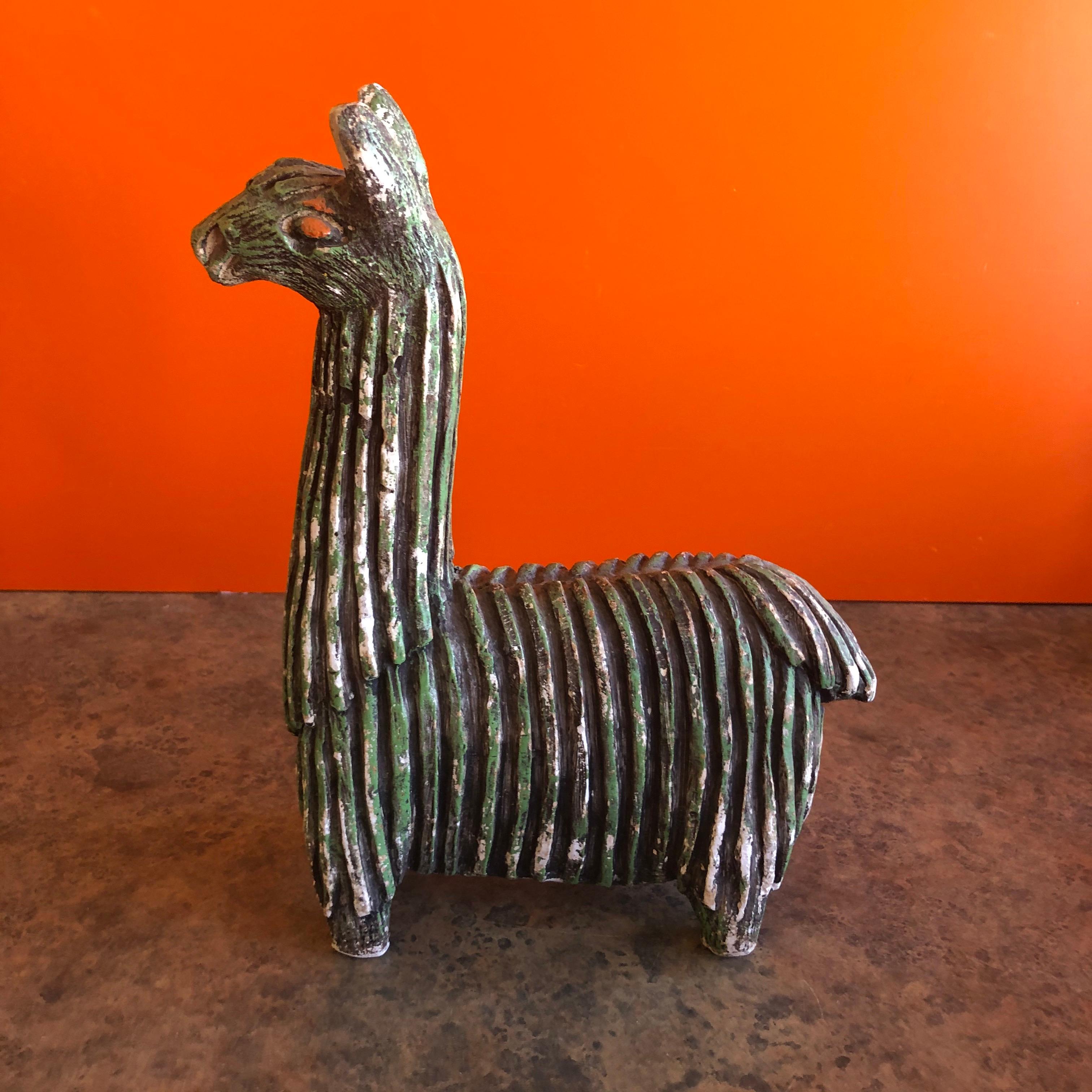 20th Century Midcentury Stoneware Llama by Fabbri Art Company