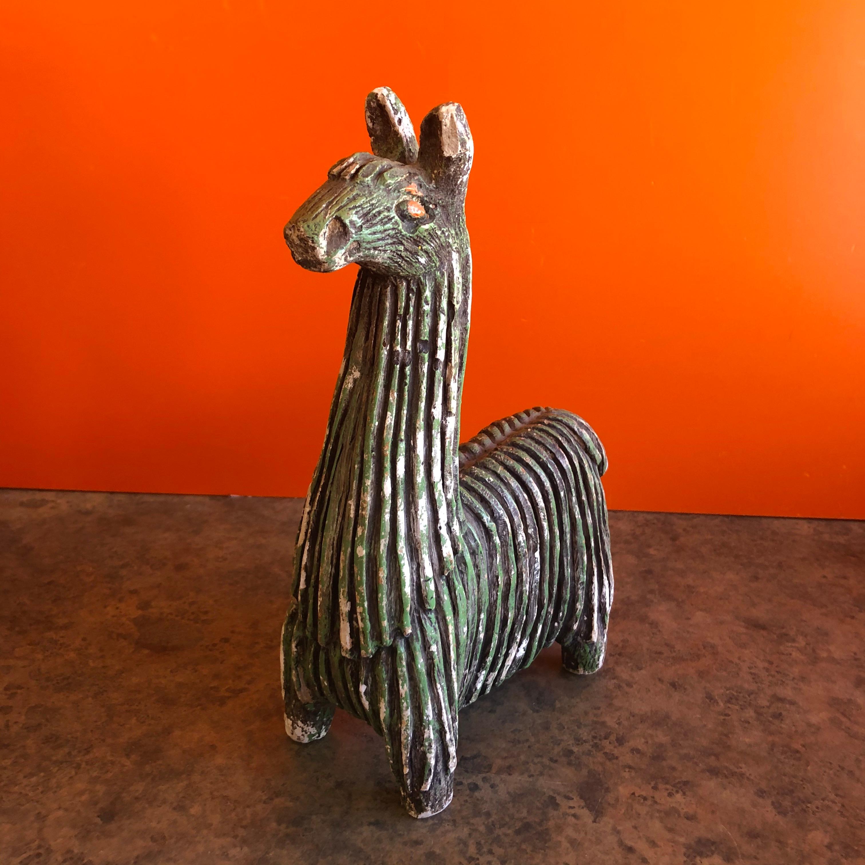 Midcentury Stoneware Llama by Fabbri Art Company 1