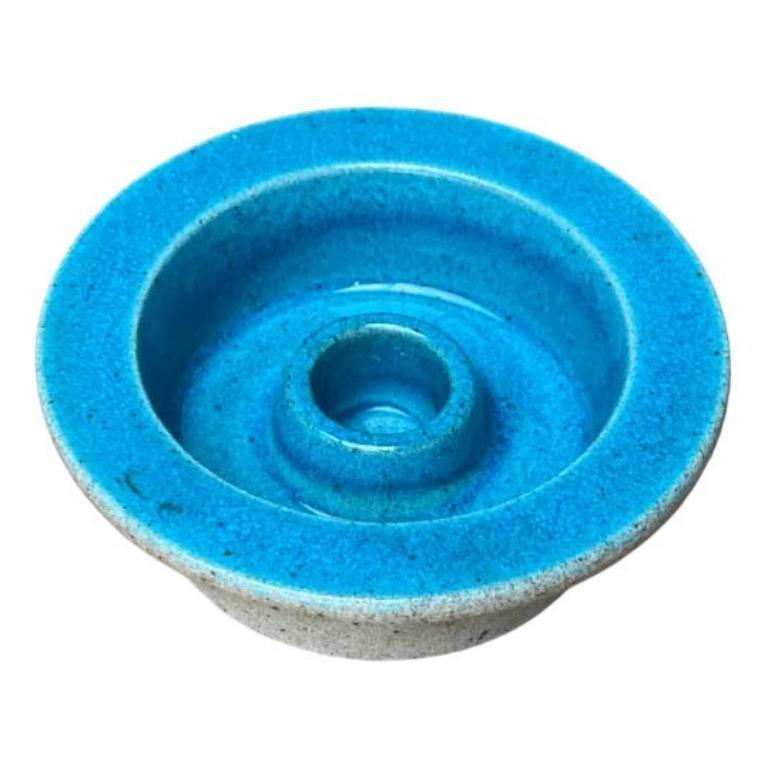 Mid-Century Stoneware Pottery Candle Holder from Knabstrup, Denmark, 1960s en vente