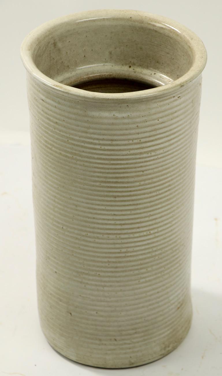 American Mid Century Stoneware Pottery Umbrella Cane Stand