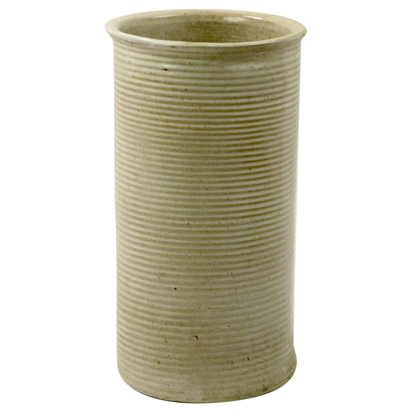 Mid Century Stoneware Pottery Umbrella Cane Stand