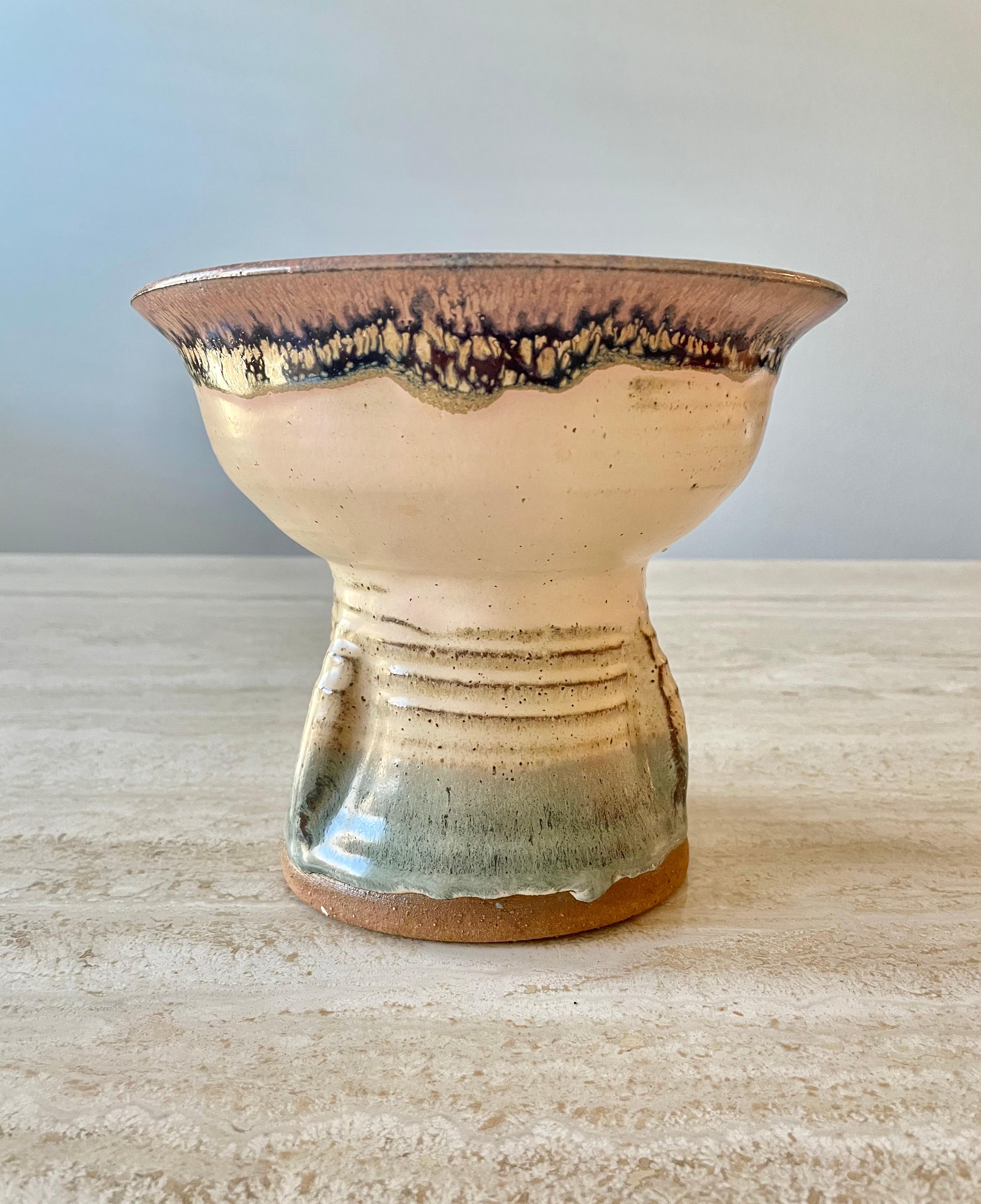 Midcentury Stoneware Splatter Bowl For Sale 5