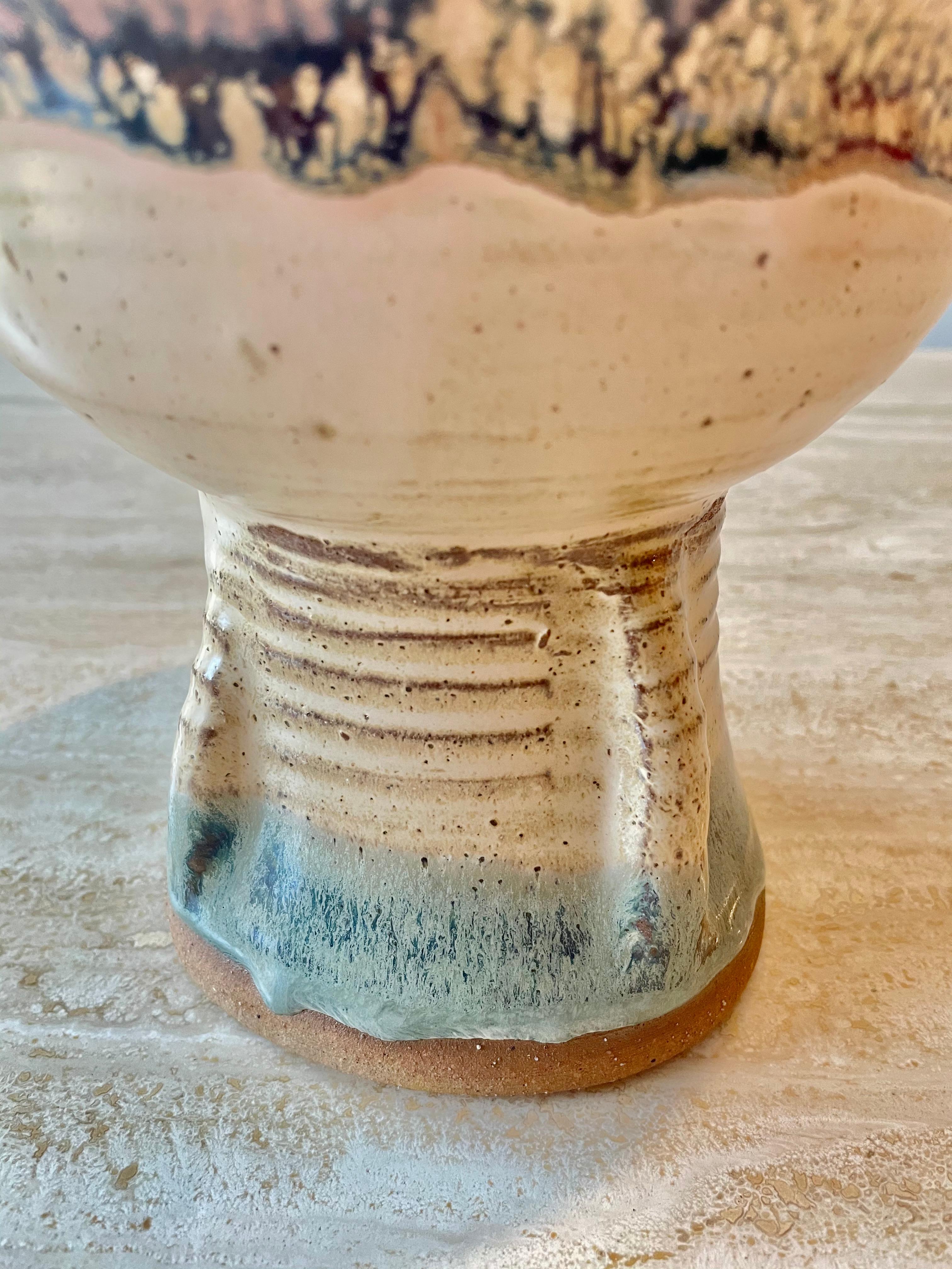 Mid-20th Century Midcentury Stoneware Splatter Bowl For Sale
