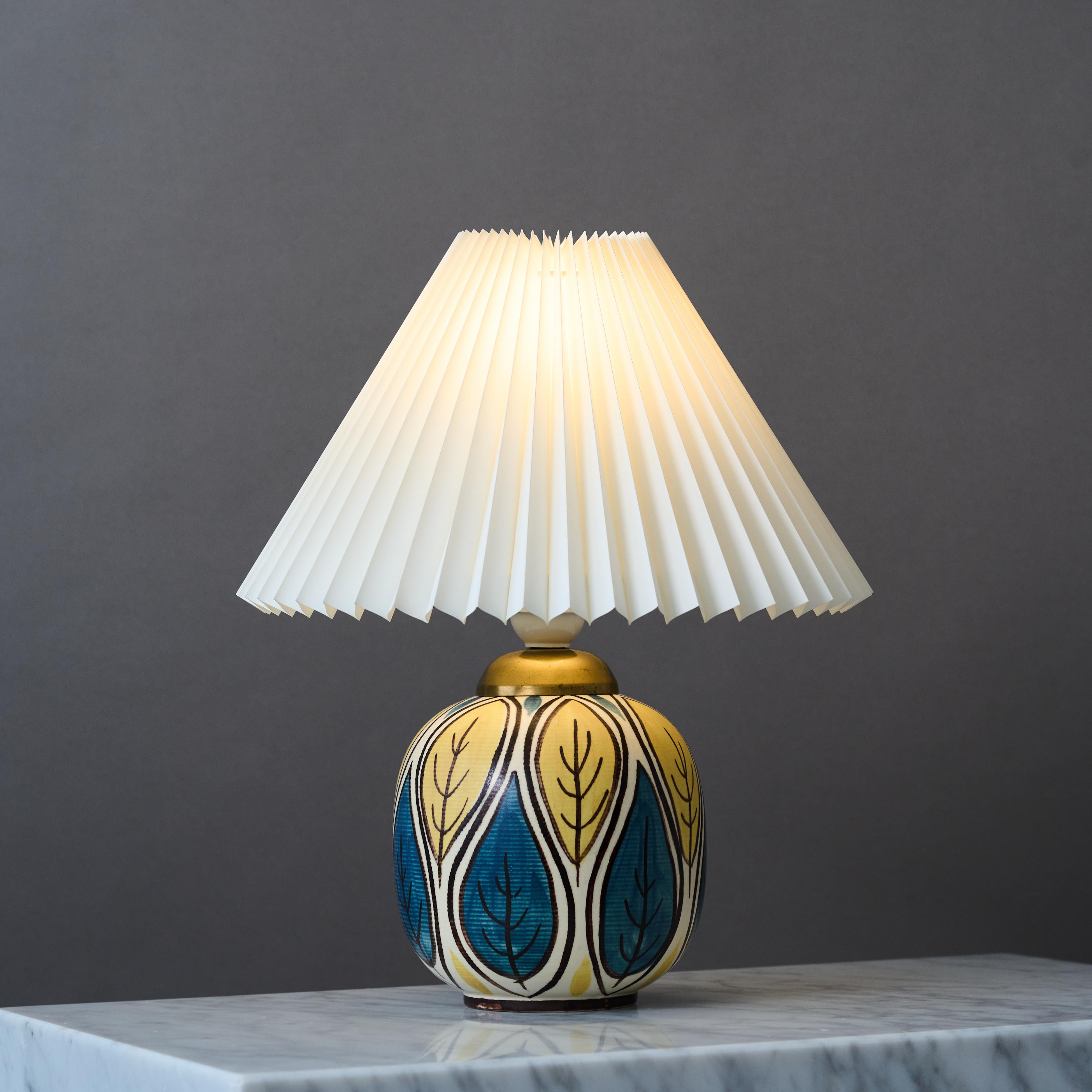 Swedish Mid-Century Stoneware Table Lamp by Hertha Bengtson for Rörstrand, Sweden, 1950s For Sale