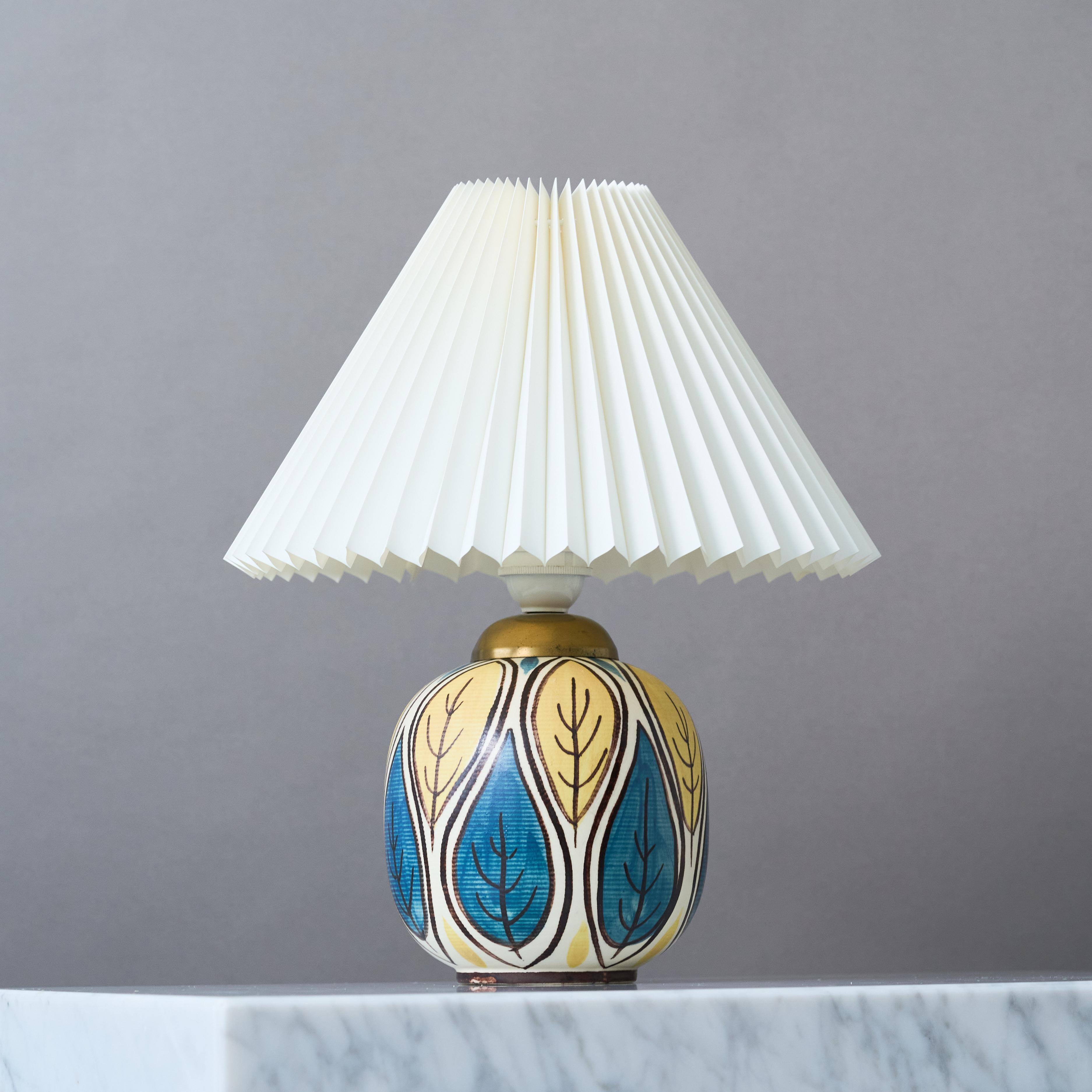 Mid-Century Stoneware Table Lamp by Hertha Bengtson for Rörstrand, Sweden, 1950s For Sale 1