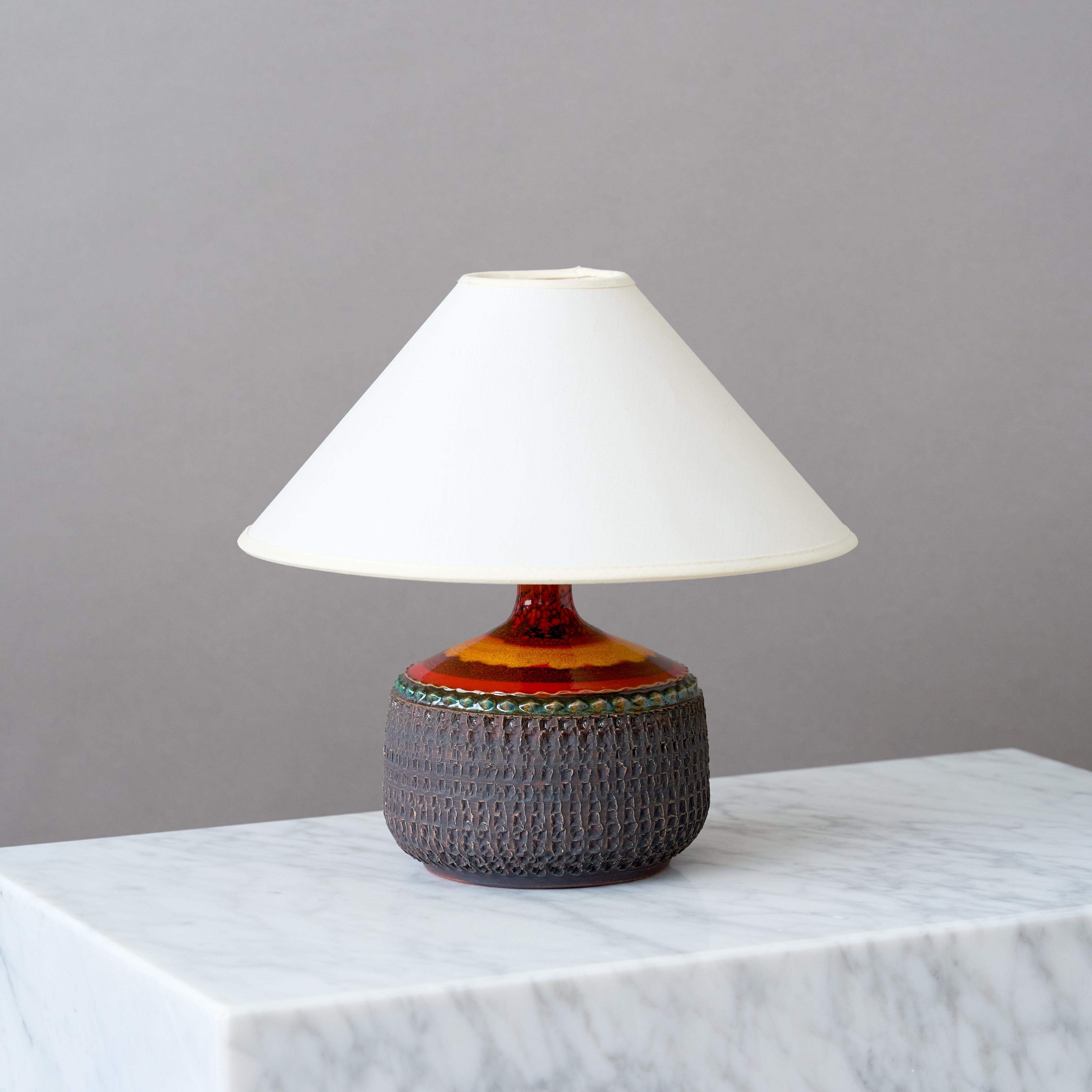 20th Century Mid-Century Stoneware Table Lamp by Klase Höganäs, Sweden, 1960s. For Sale