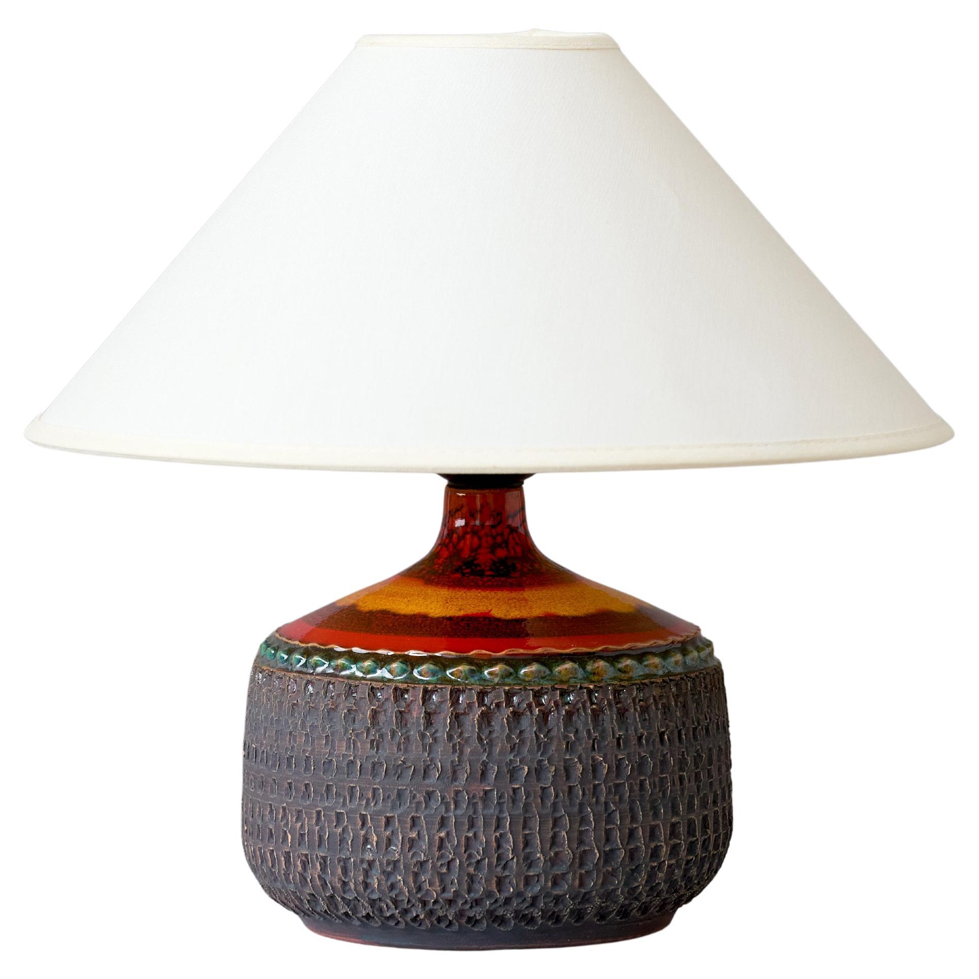 Mid-Century Stoneware Table Lamp by Klase Höganäs, Sweden, 1960s. For Sale