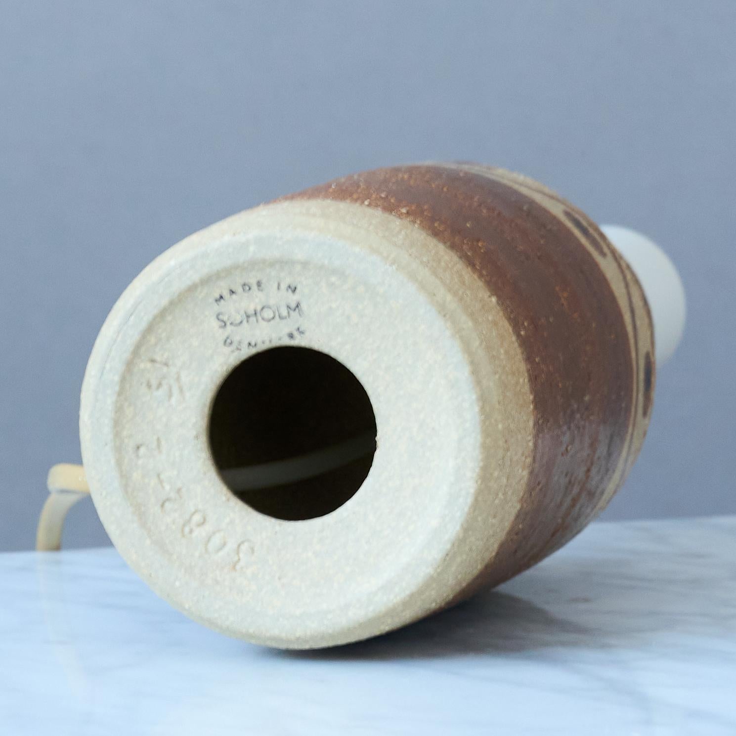 Lámpara de sobremesa de gres de mediados de siglo de Svend Aage Jensen, Søholm, Dinamarca Años 60 en venta 1