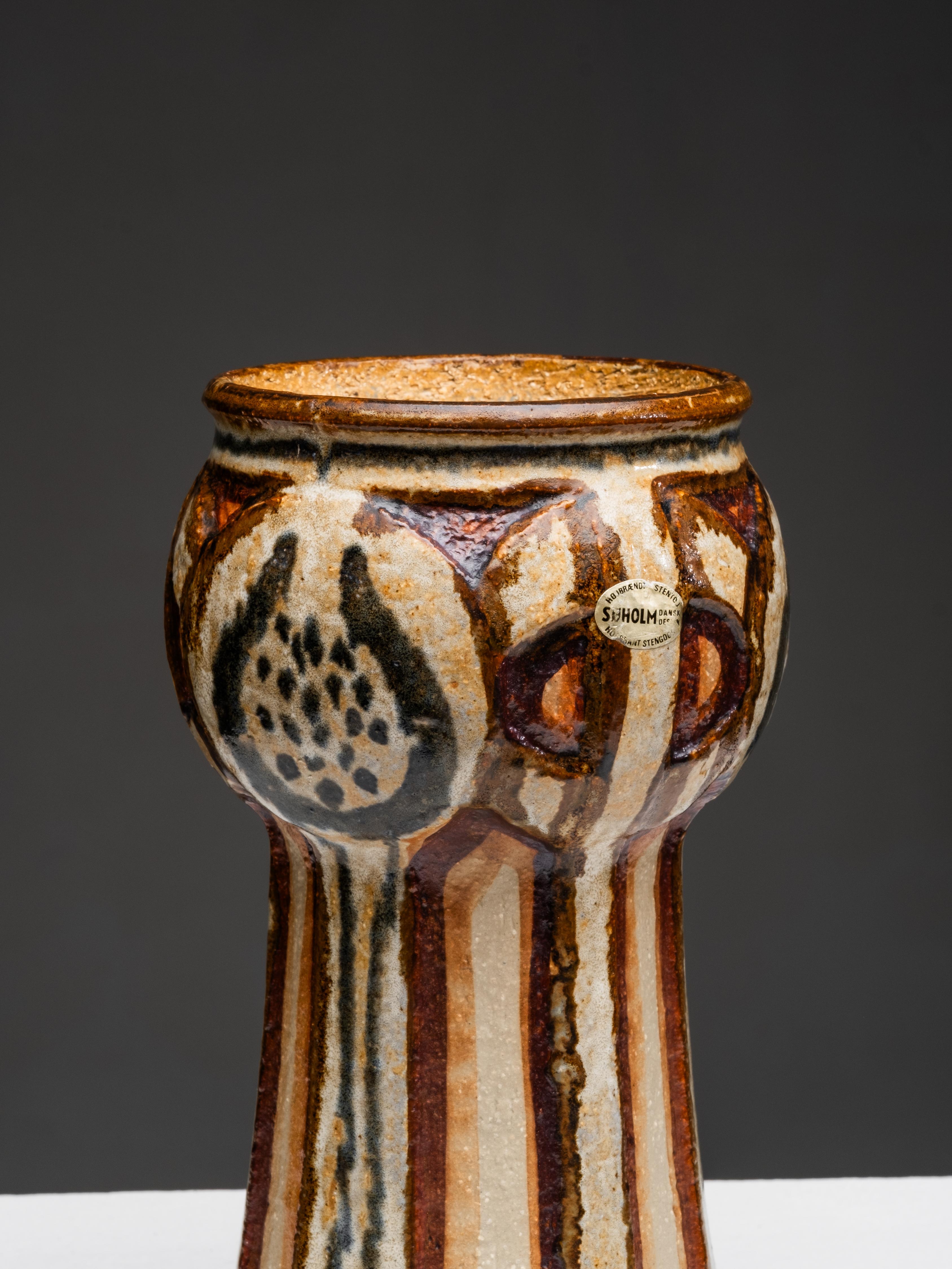 Mid-Century Stoneware Vase by Søholm, Denmark, 1960s For Sale 3