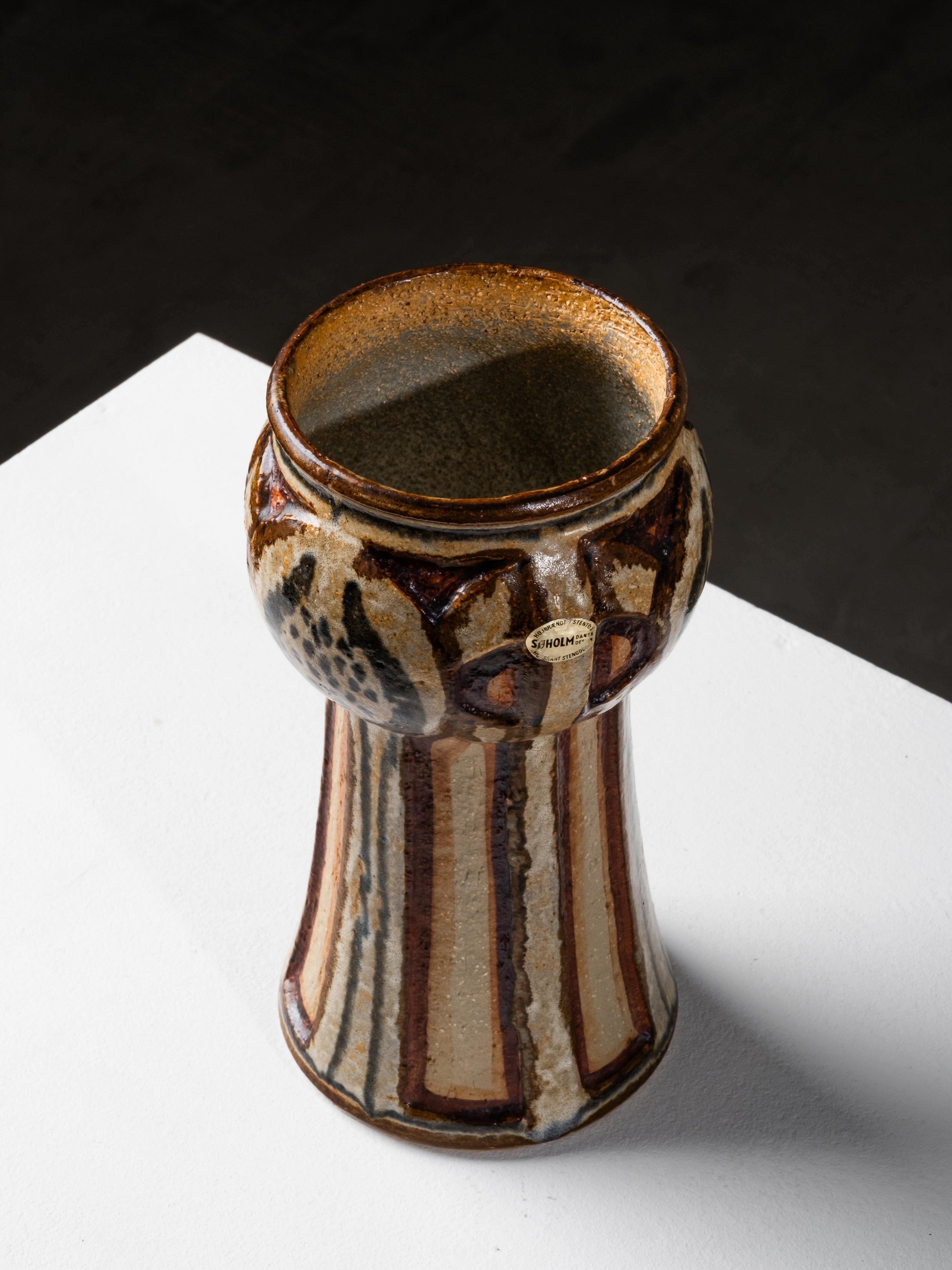 Mid-Century Stoneware Vase by Søholm, Denmark, 1960s For Sale 6