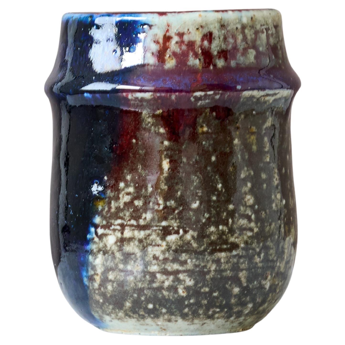 Mid-Century Stoneware Vase by Sylvia Leuchovius for Rorstrand, Sweden, 1973