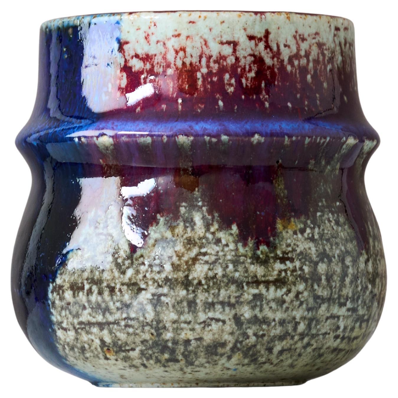 Mid-Century Stoneware Vase by Sylvia Leuchovius for Rorstrand, Sweden, 1975