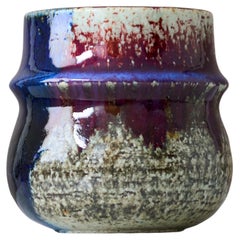 Mid-Century Stoneware Vase by Sylvia Leuchovius for Rorstrand, Sweden, 1975