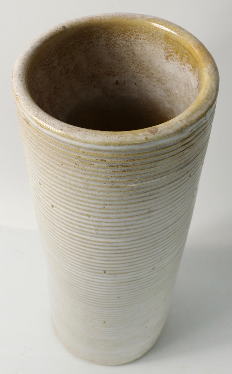 Mid Century Stoneware Vase at 1stDibs