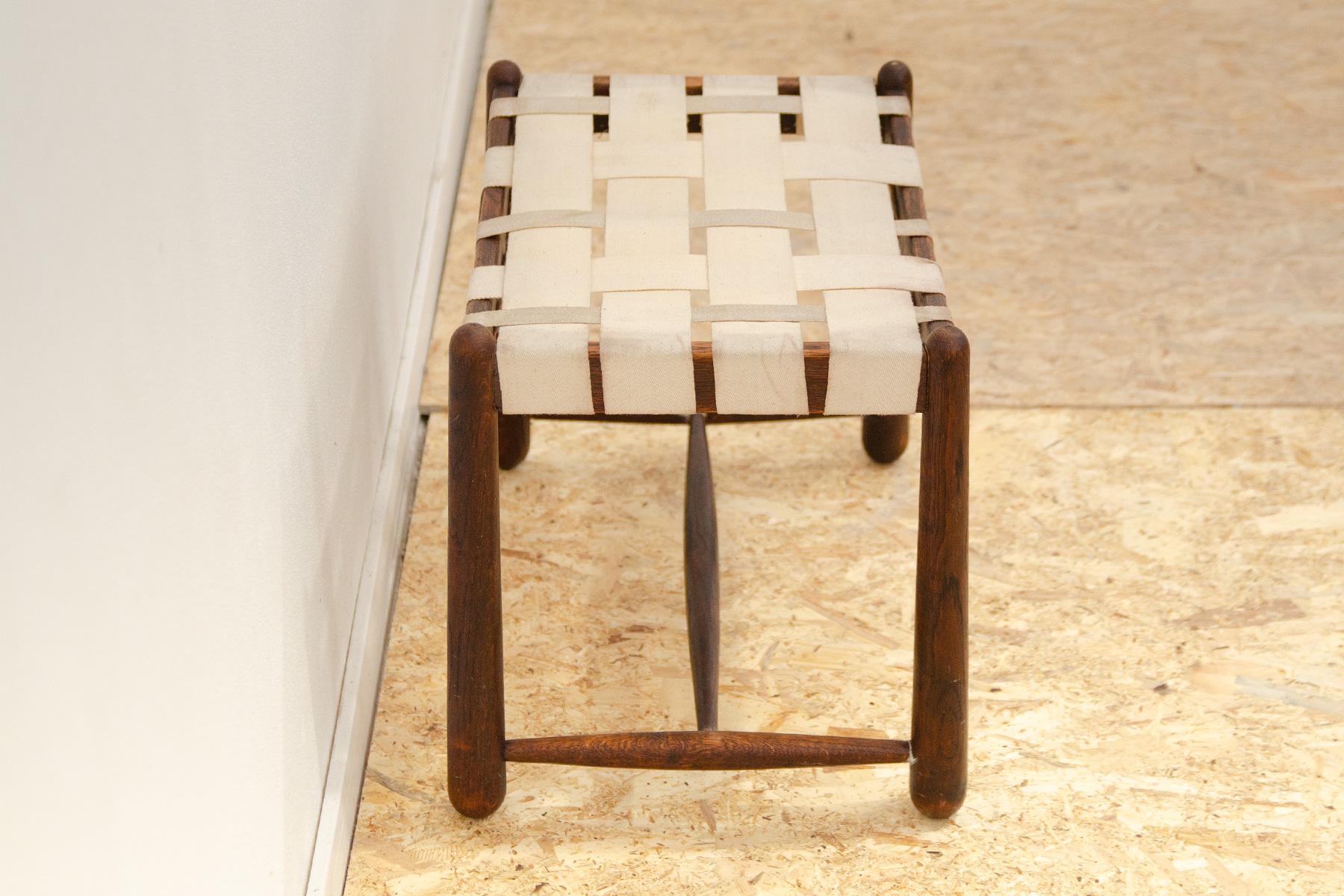 Fabric Mid century stool, footrest by Krasna Jizba, 1960´s, Czechoslovakia For Sale