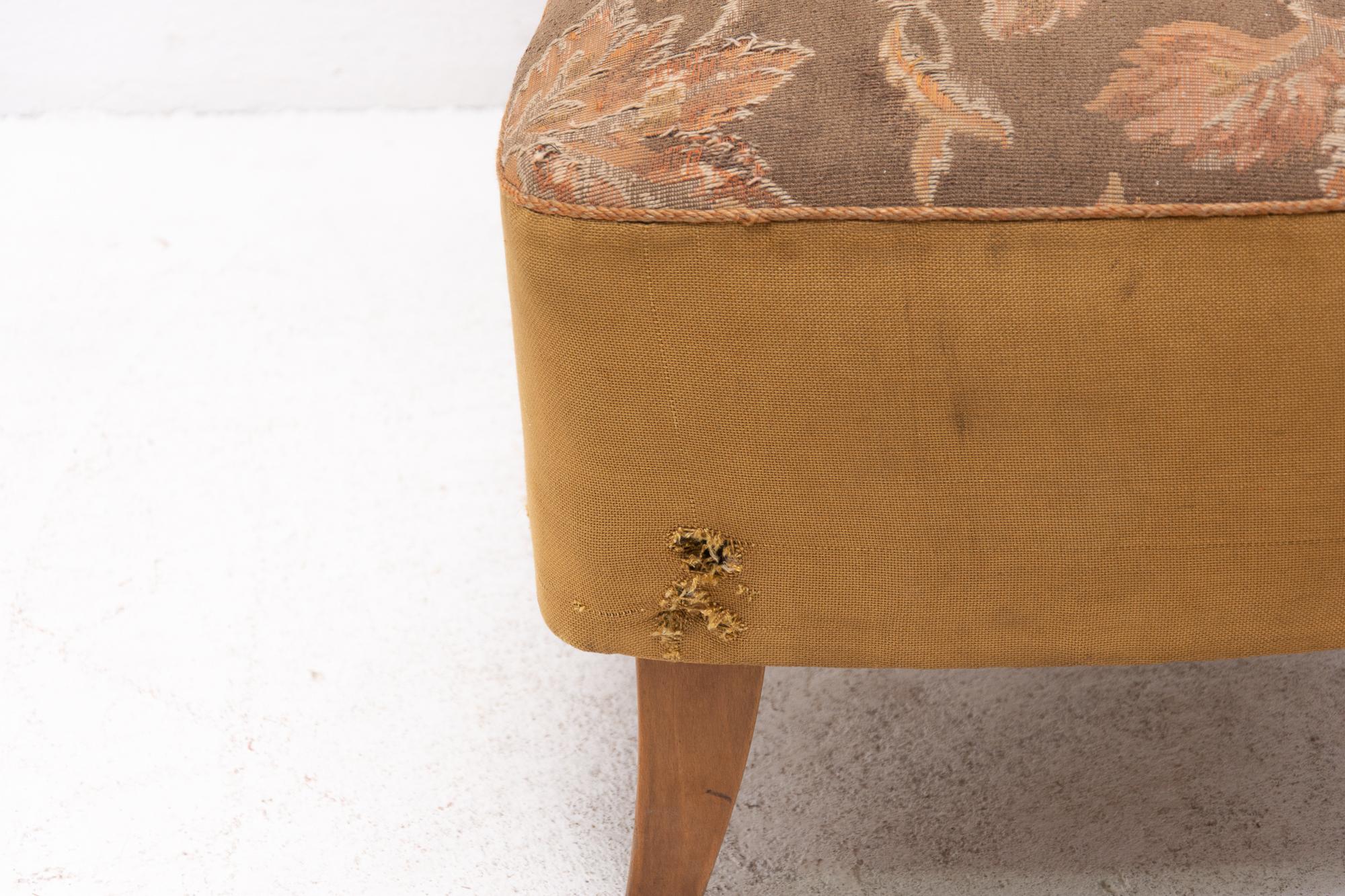Midcentury Stool from Up Závody, 1950s, Czechoslovakia In Good Condition In Prague 8, CZ