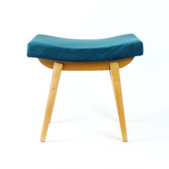 Mid Century Stool In Oak, Ton Czechoslovakia
