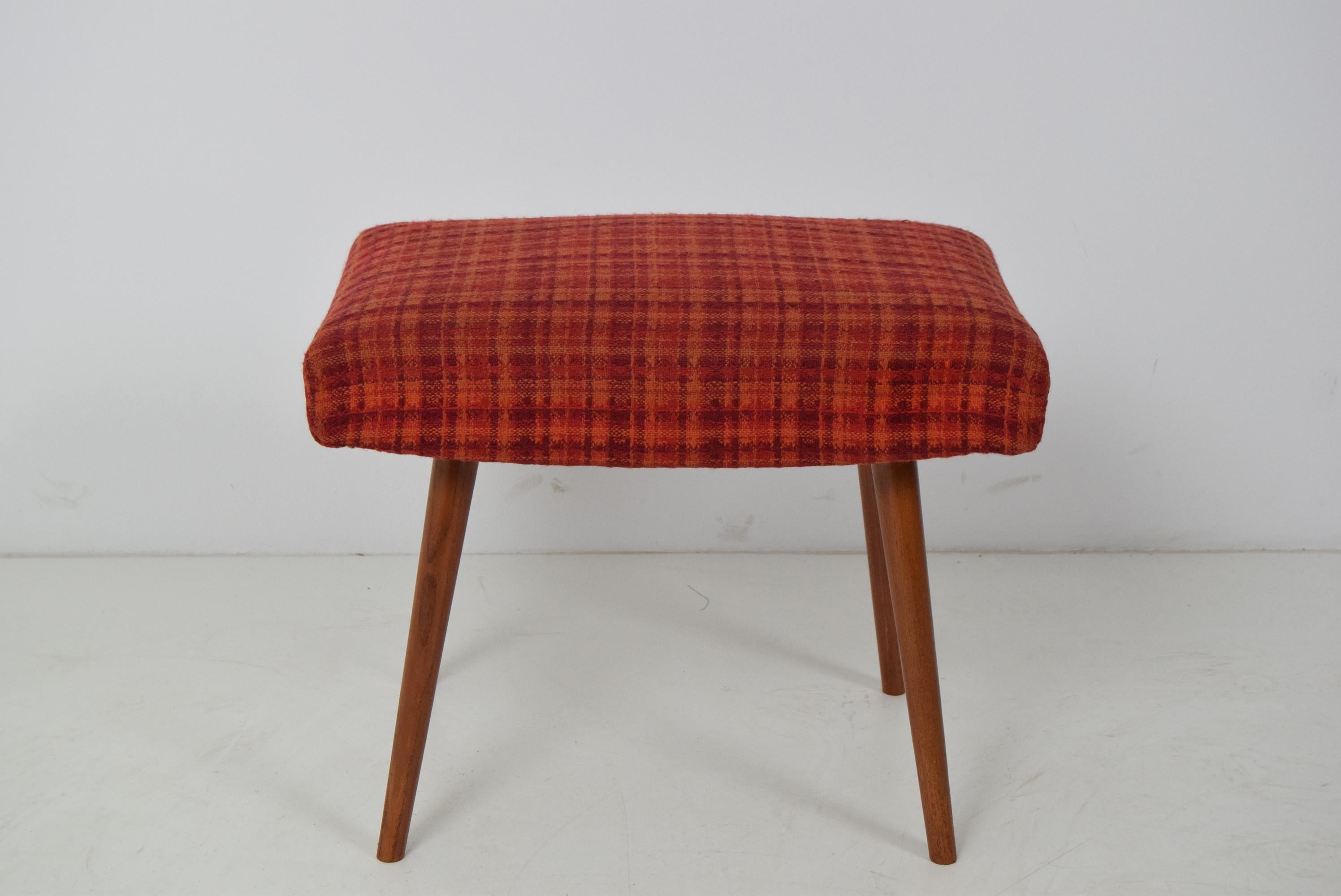 Fabric Midcentury Stool or Tabouret, 1960s For Sale