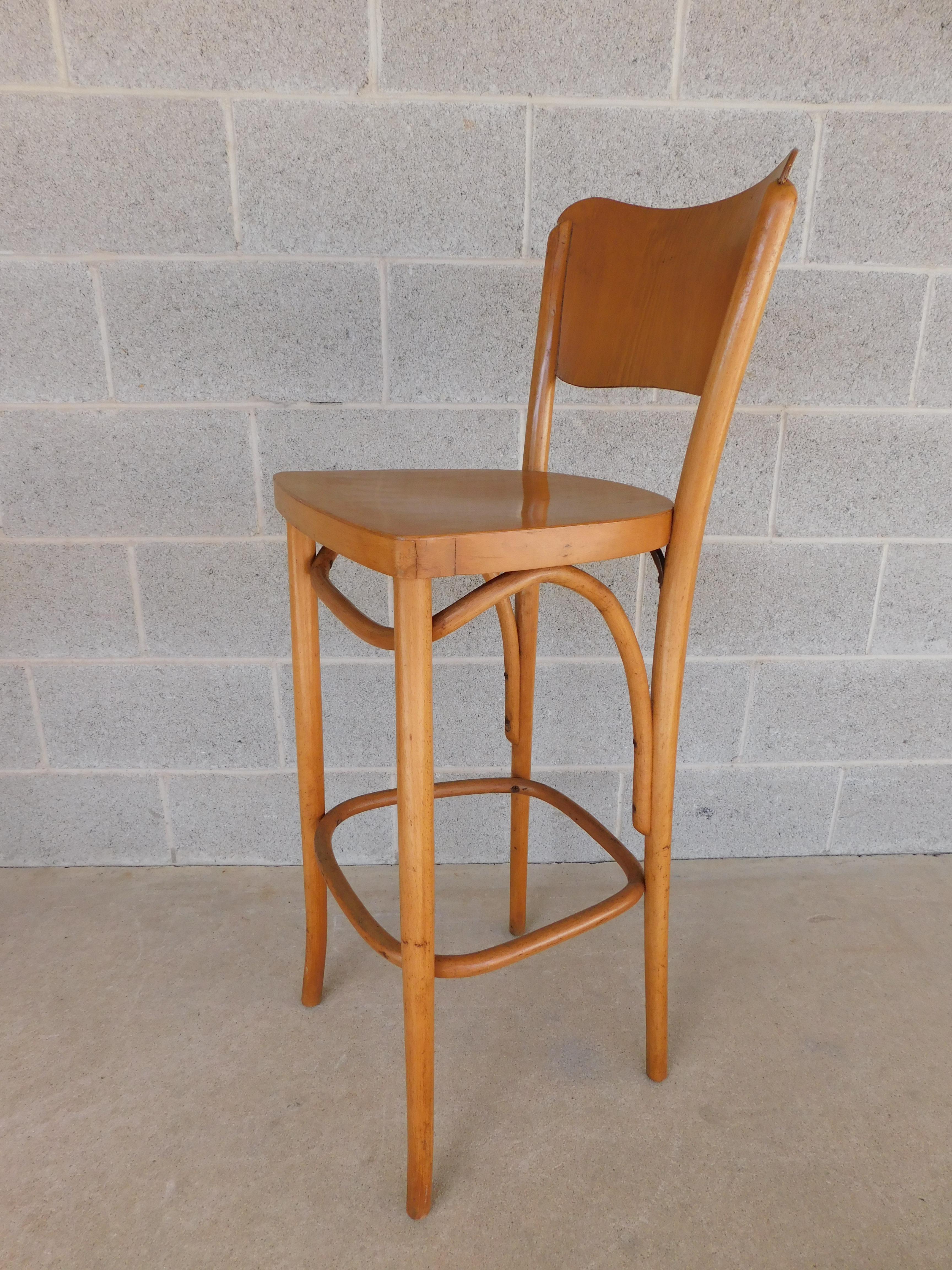 Polish Mid-Century Stools Bentwood Attributed to Thonet, Set of 3 For Sale