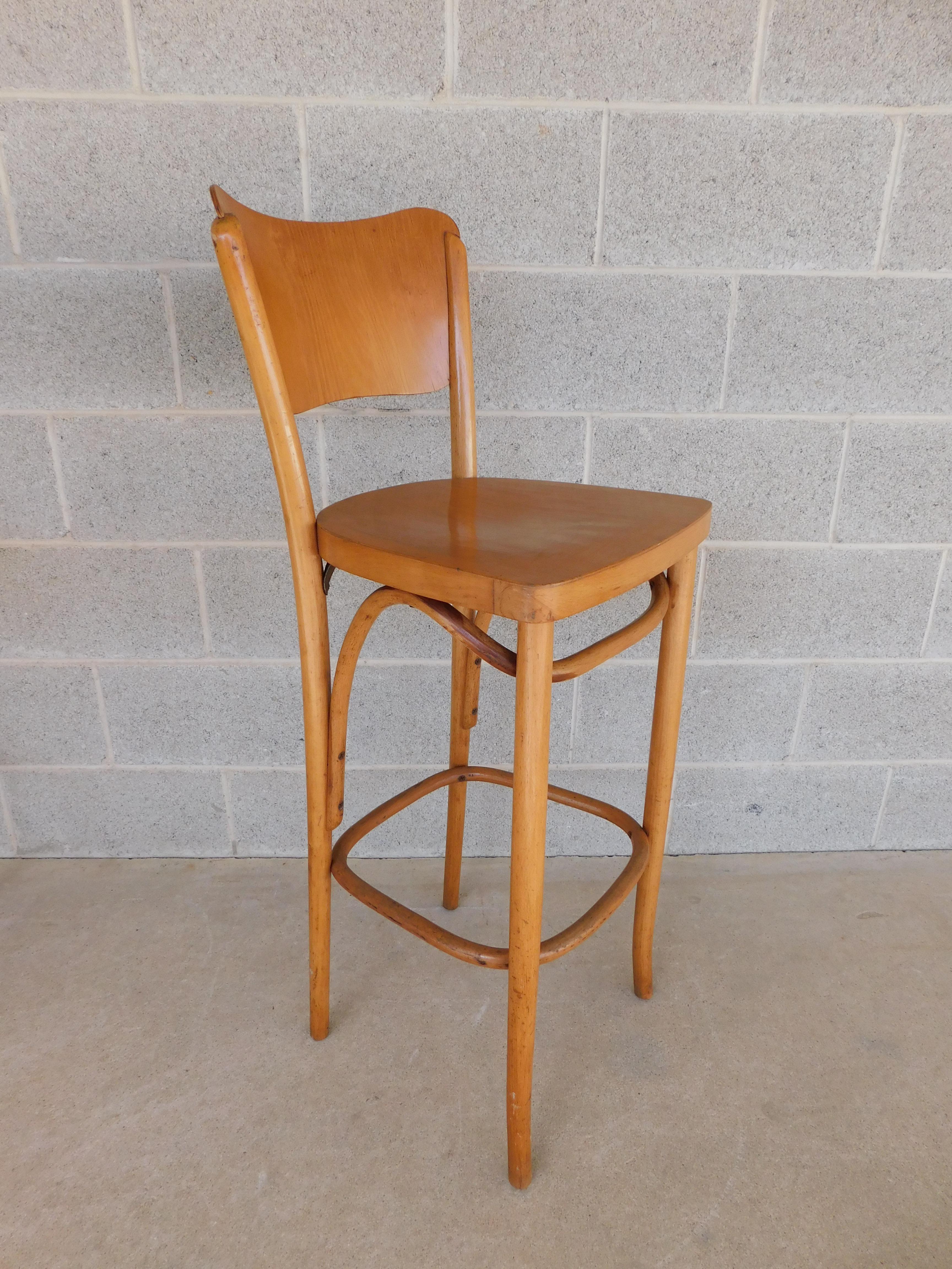 Mid-Century Stools Bentwood Attributed to Thonet, Set of 3 For Sale 2
