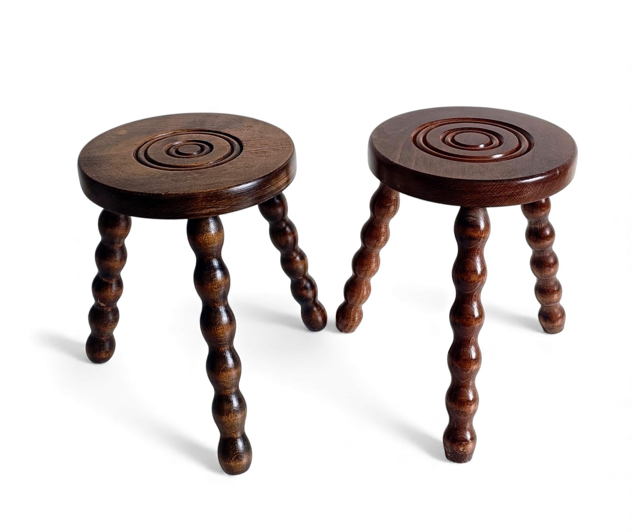 Mid-Century Stools or Accent Tables, Charles Dudouyt Style, France, 1950s en vente 2