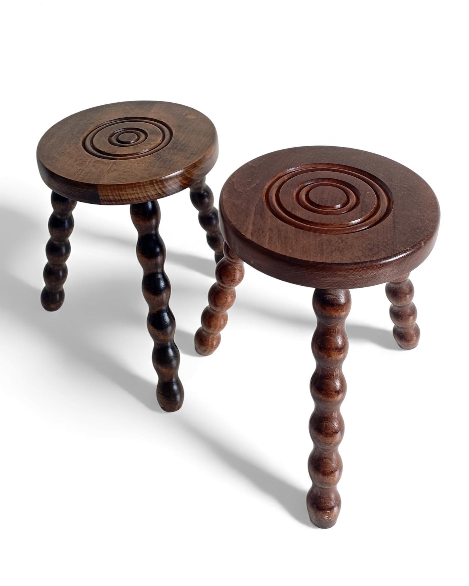 Mid-Century Stools or Accent Tables, Charles Dudouyt Style, France, 1950s en vente 3