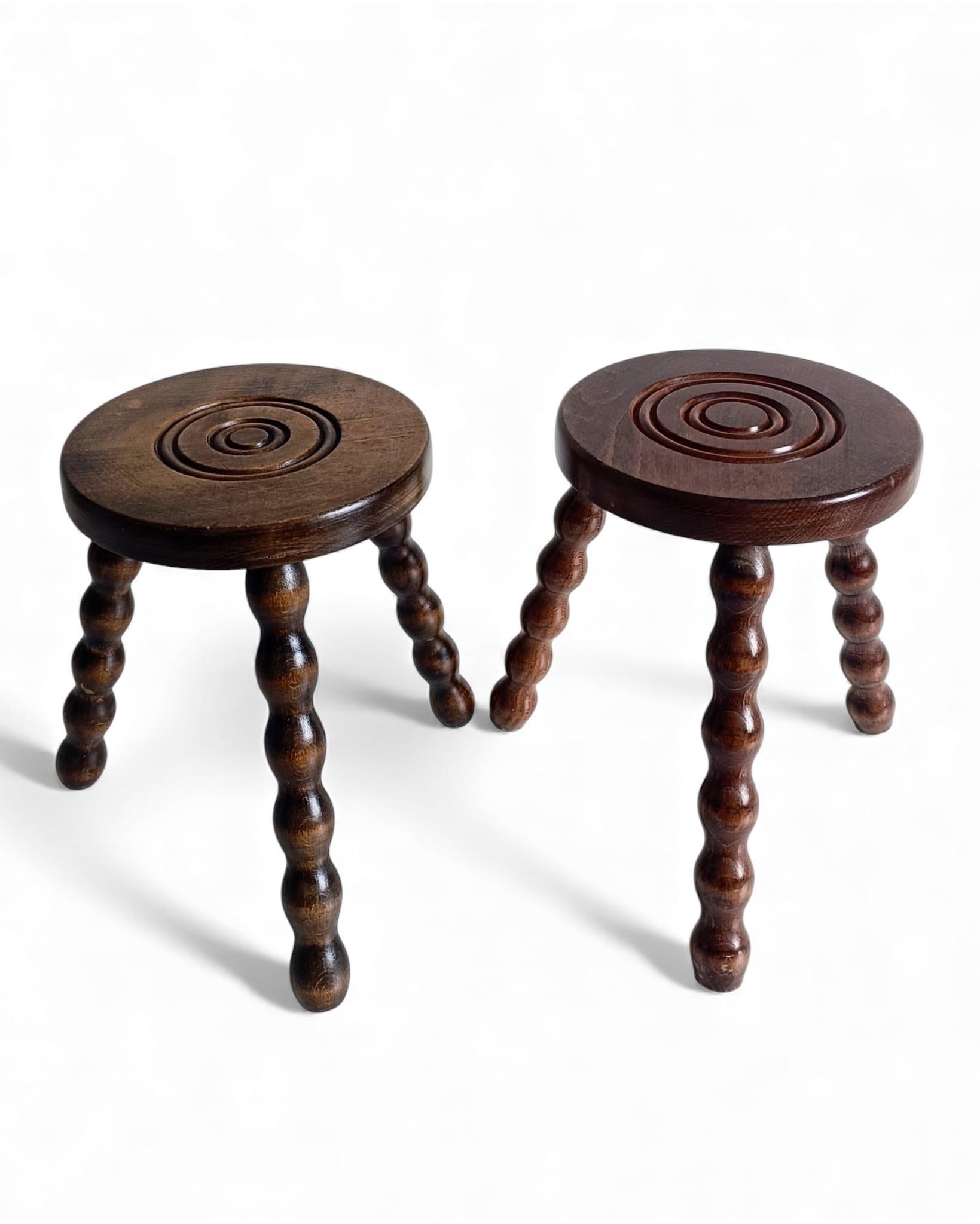 Mid-Century Stools or Accent Tables, Charles Dudouyt Style, France, 1950s en vente 4