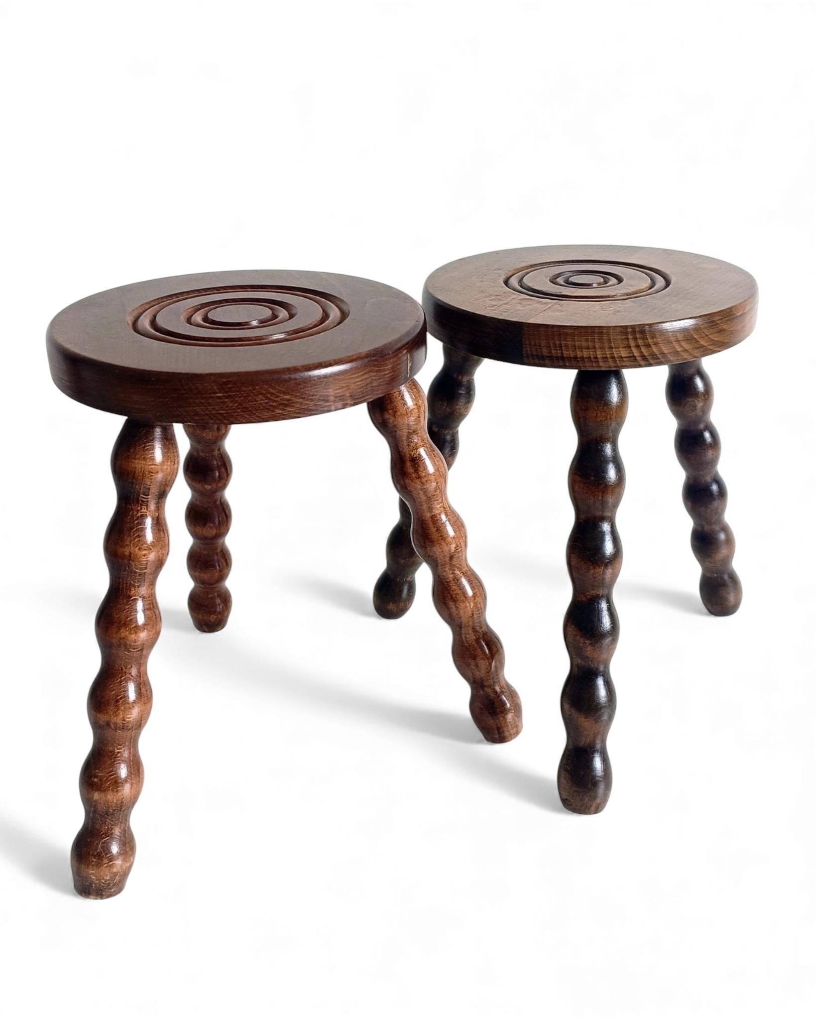 Mid-Century Stools or Accent Tables, Charles Dudouyt Style, France, 1950s en vente 5